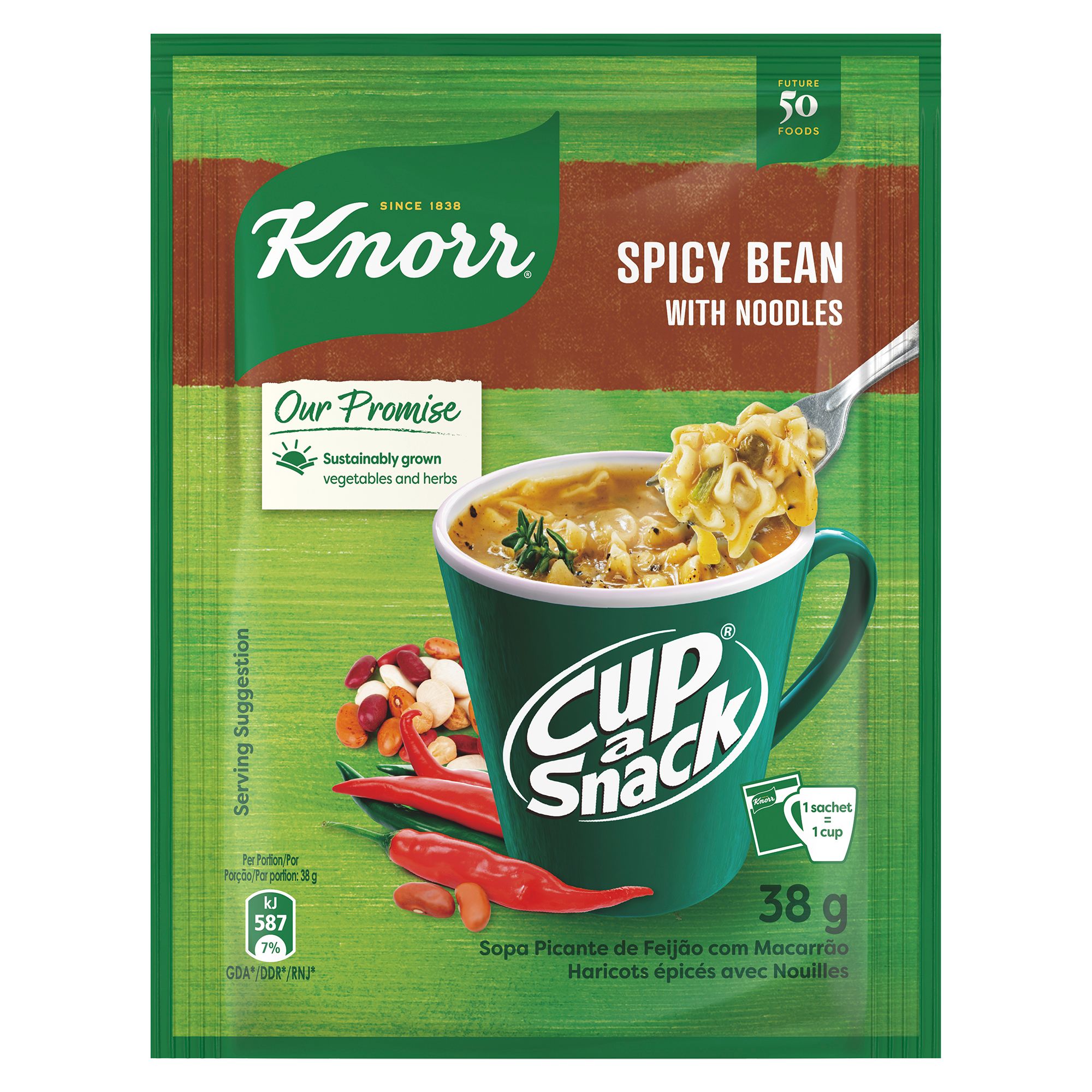 Knorr Spicy Bean with Noodles Cup a Snack