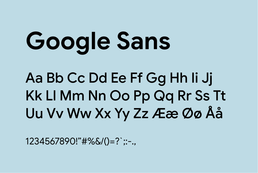 Bilde av fonten Google Sans