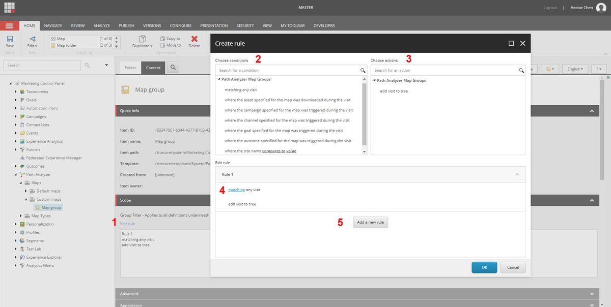 map group is your first filter which helps you leave out the unnecessary visits and only allows the ones that meet your criteria to go through for further filtration