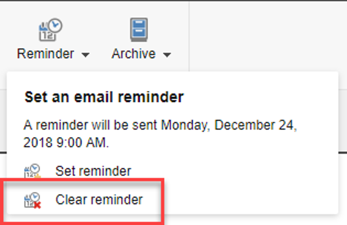 How to clear a content reminder