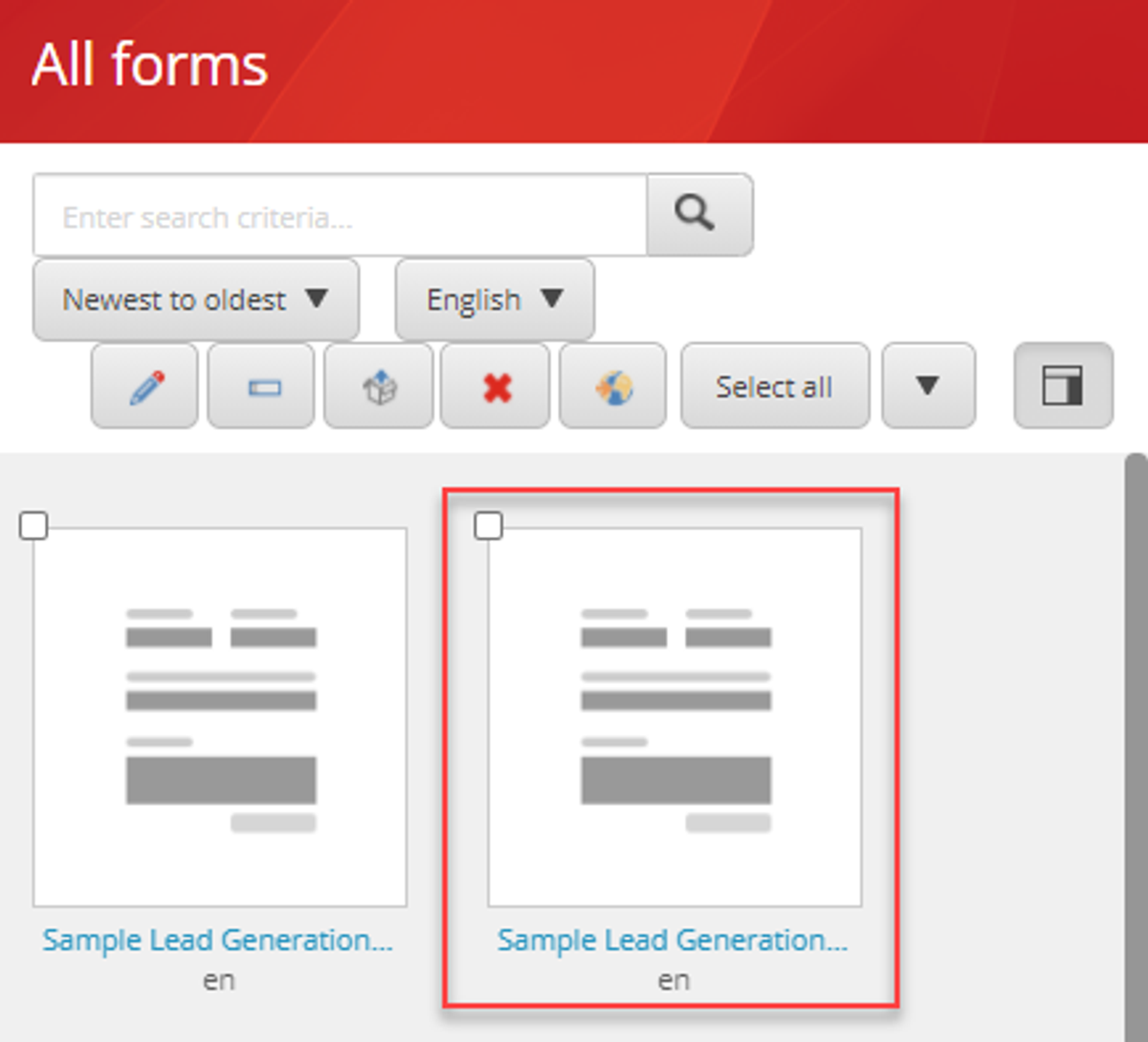 Select the form