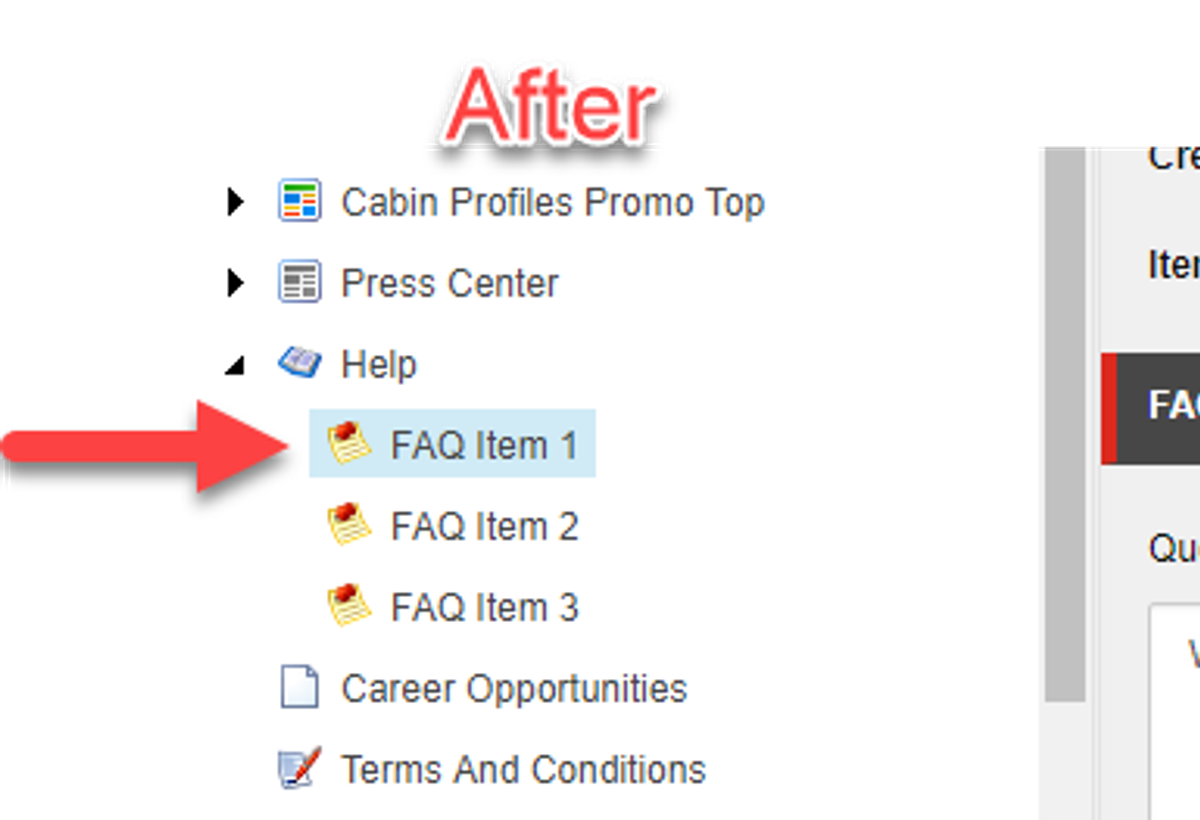 Content Tree after item has been restored