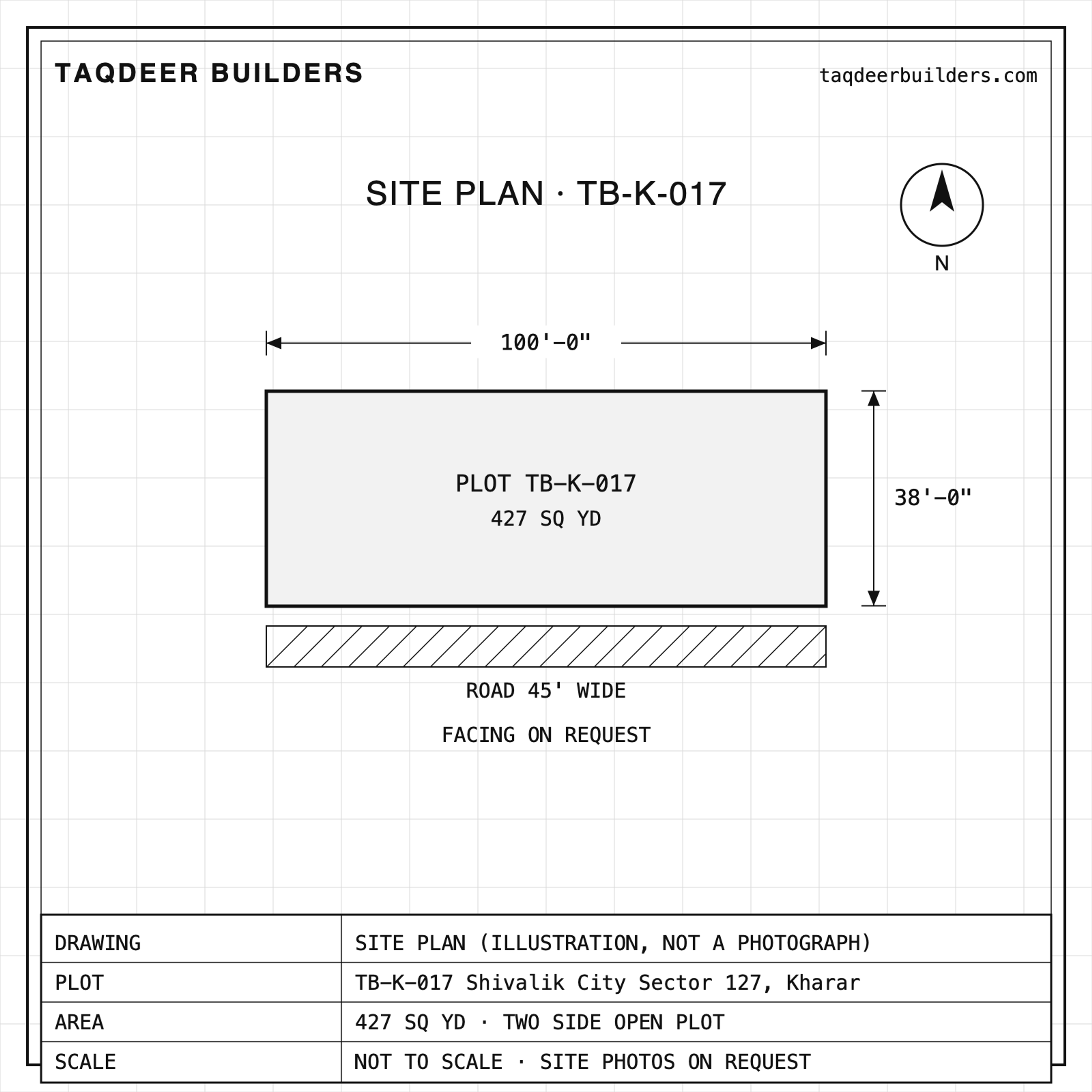 427 sq yd two side open plot, Shivalik City Sector 127 Kharar, photo 2 of 3