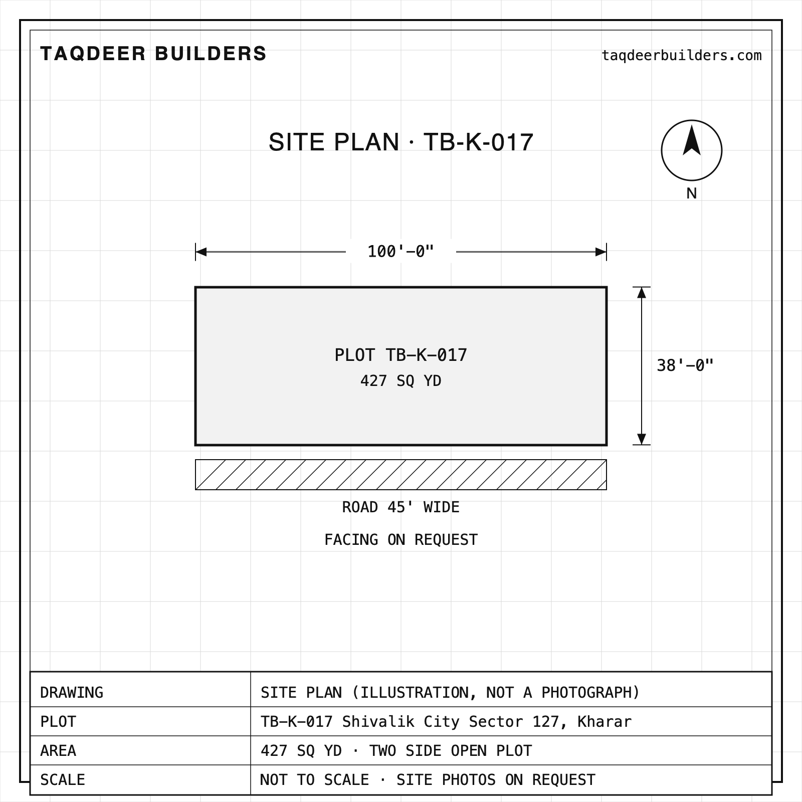 427 sq yd two side open plot, Shivalik City Sector 127 Kharar, photo 2 of 3