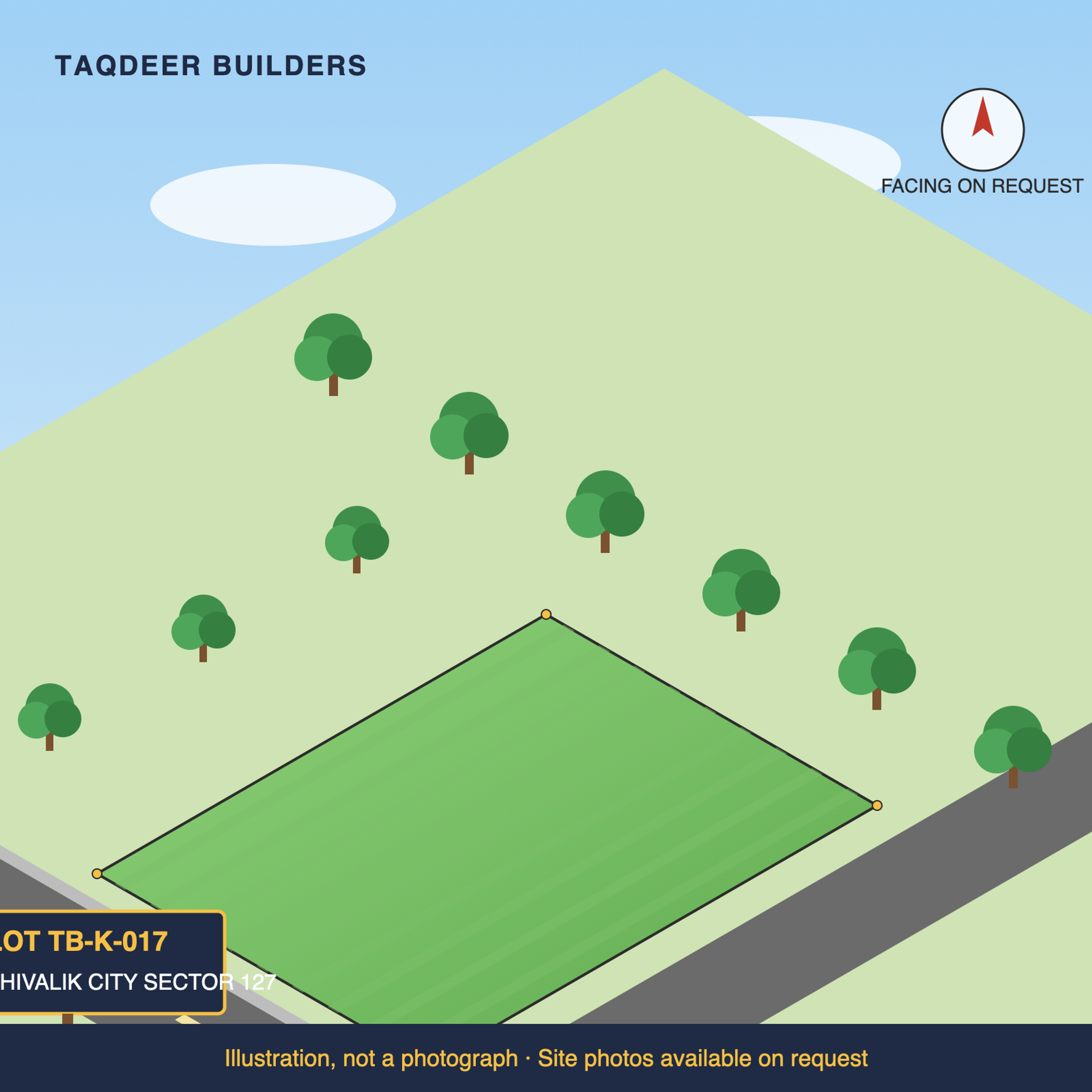 427 sq yd two side open plot, Shivalik City Sector 127 Kharar, photo 1 of 3
