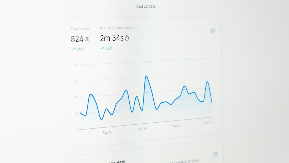a computer screen with a line graph on it