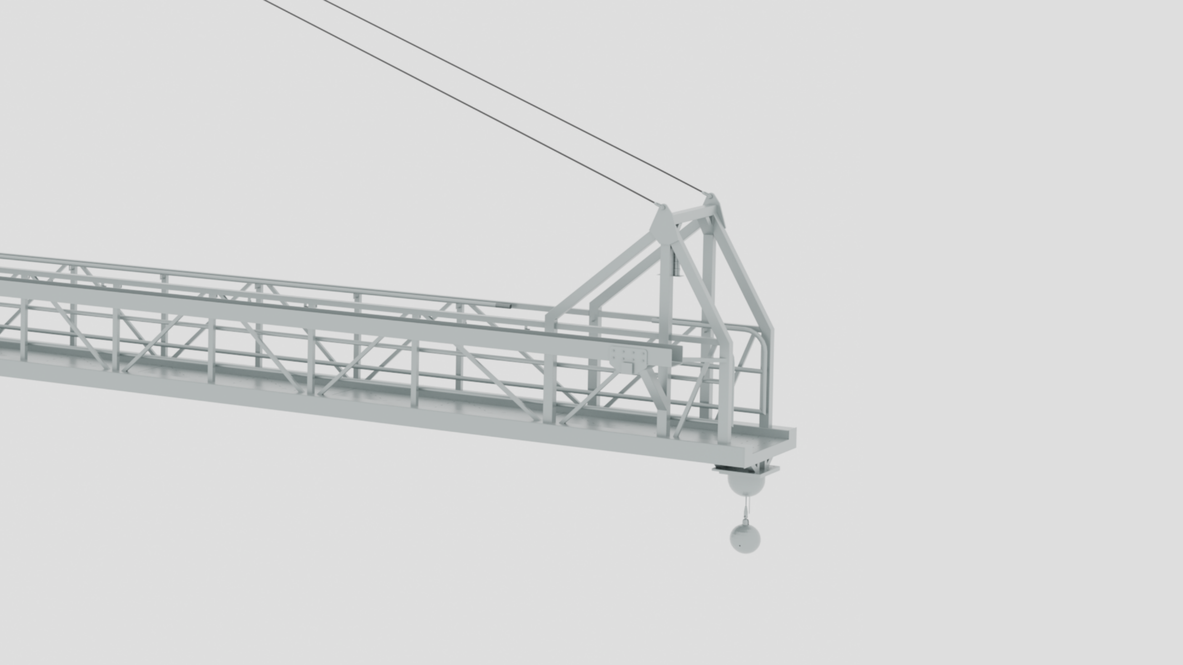 Flexbridge gangway in folded, compact stowing position on the deck of an offshore vessel.