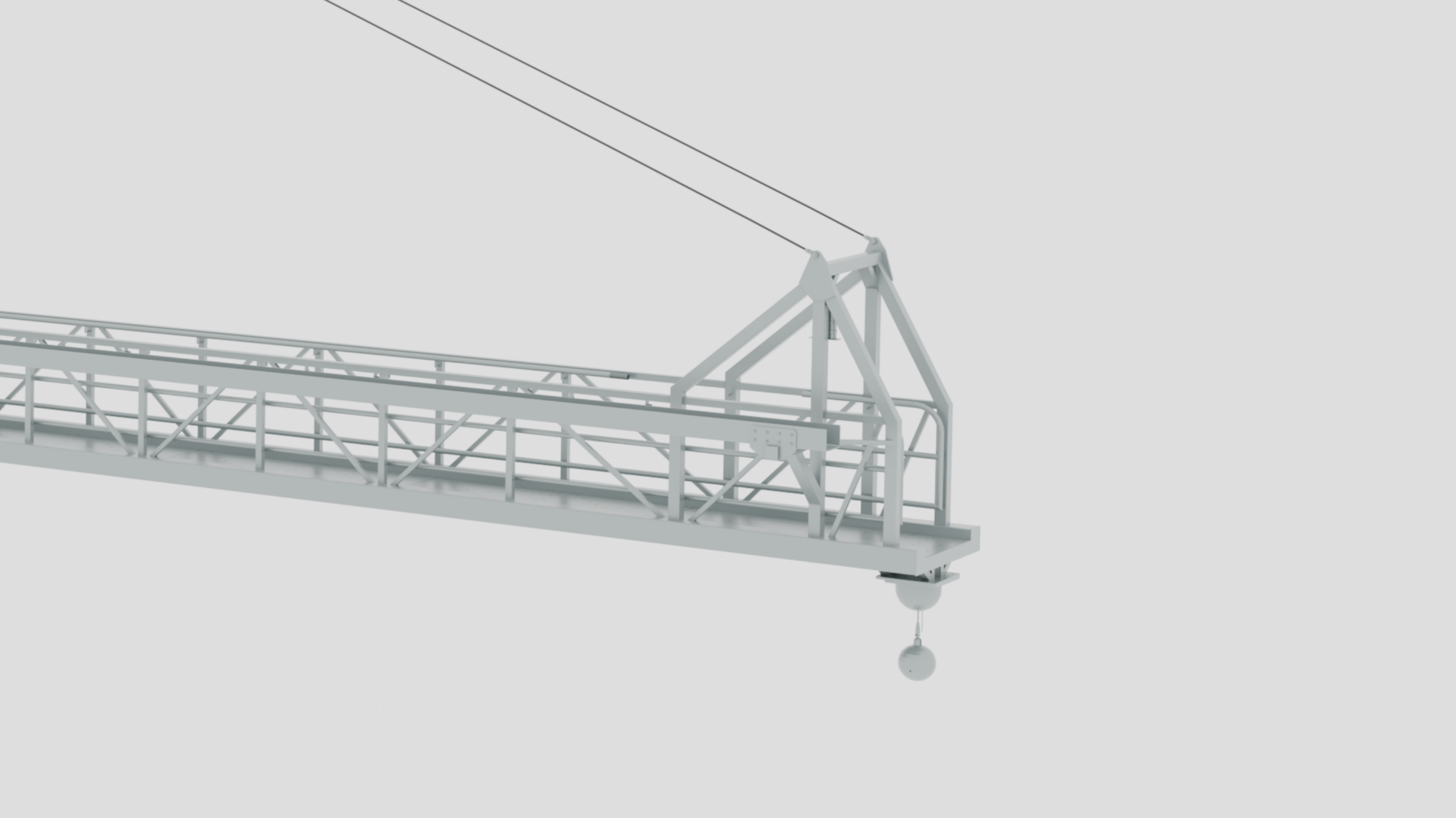 Flexbridge gangway in folded, compact stowing position on the deck of an offshore vessel.