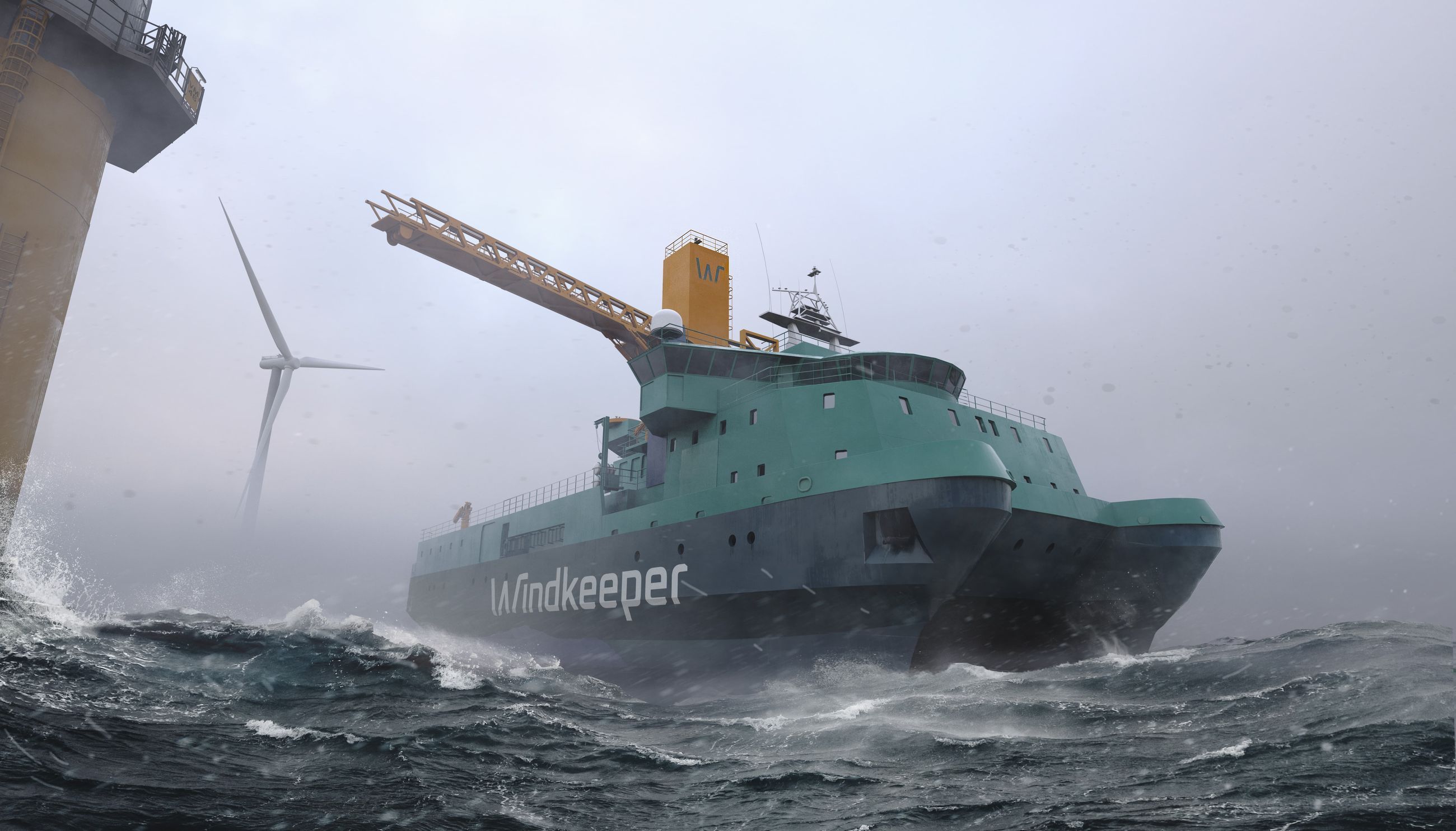 GC20 Windekeeper winch operating on deck of an offshore support vessel in the North Sea.