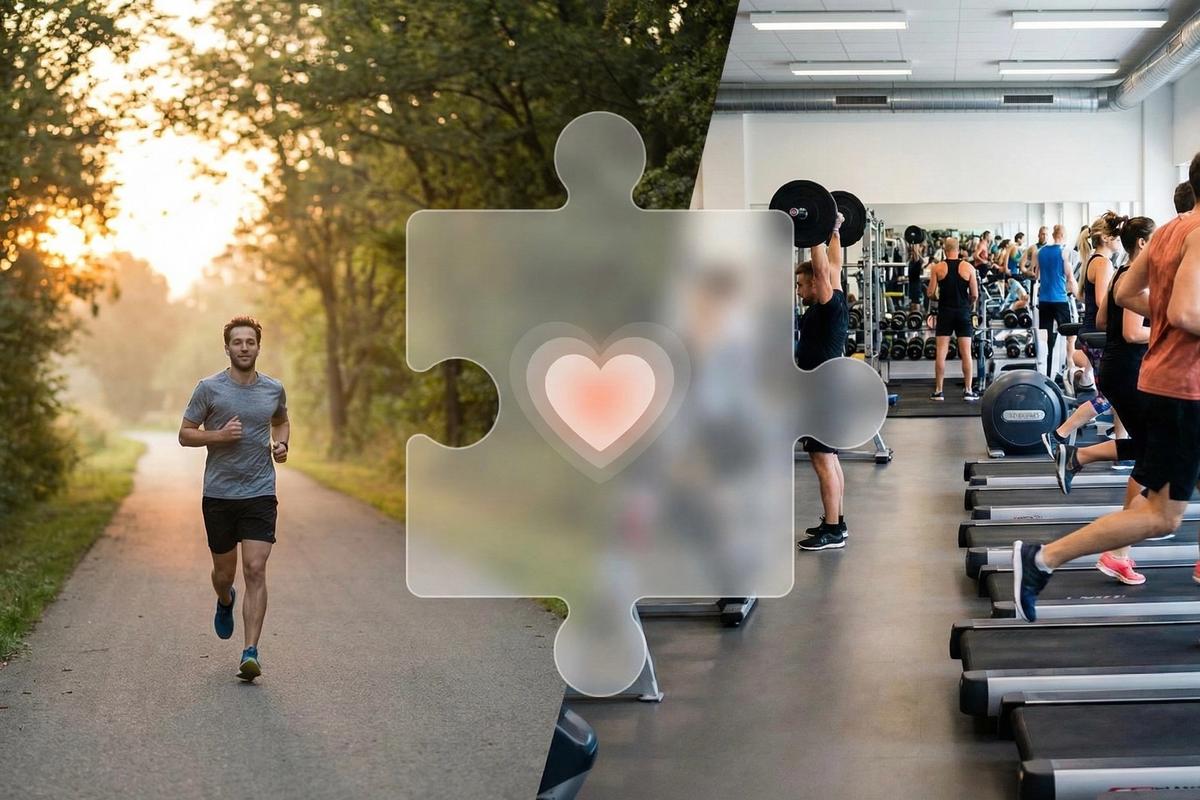 running outside and on a treadmill in the gym 