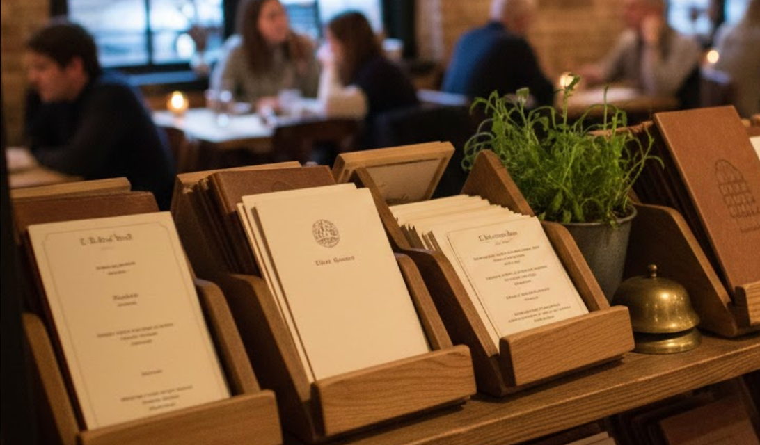 Cartes papier dans un restaurant