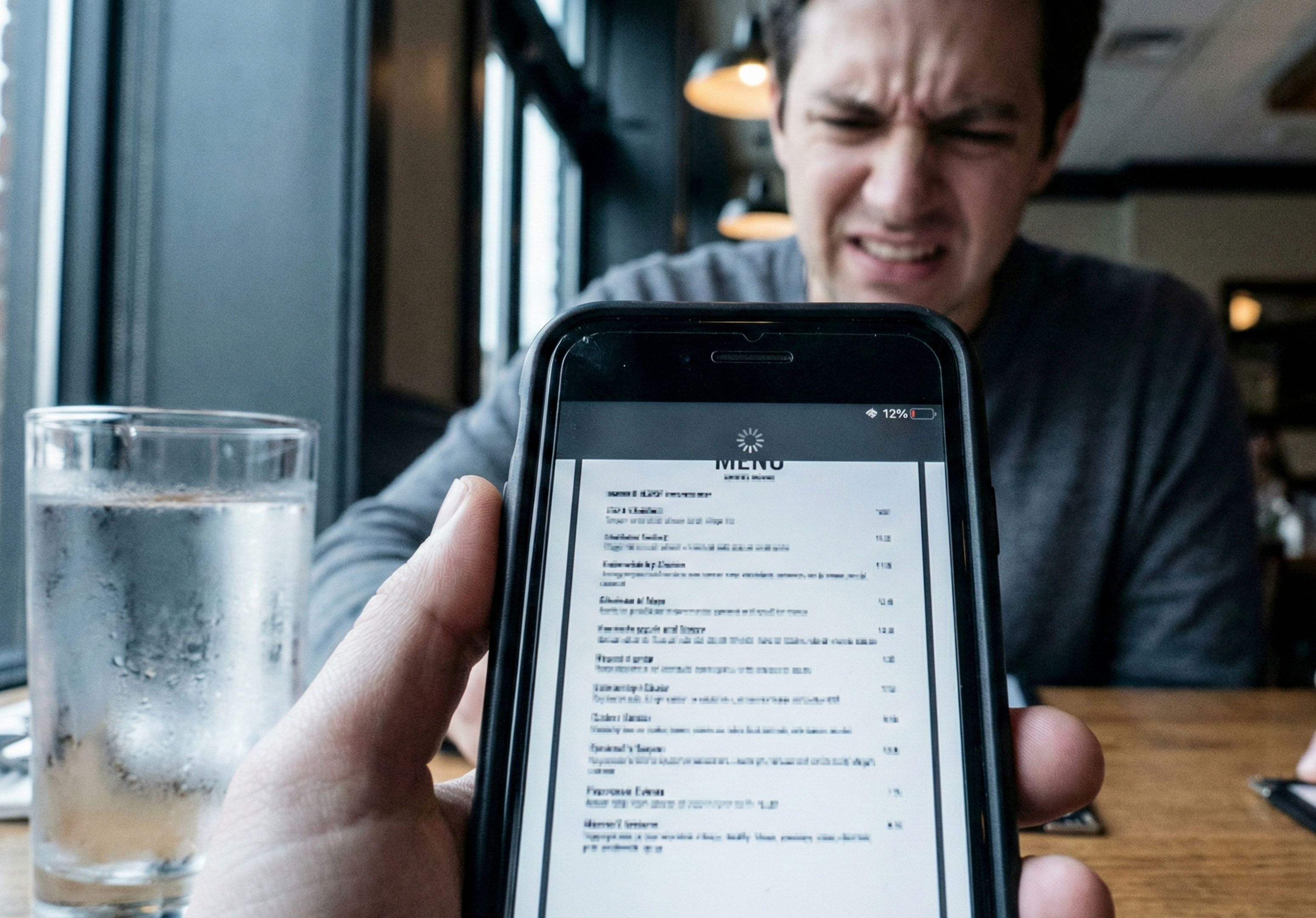 Menu pdf sur smartphone difficile à lire