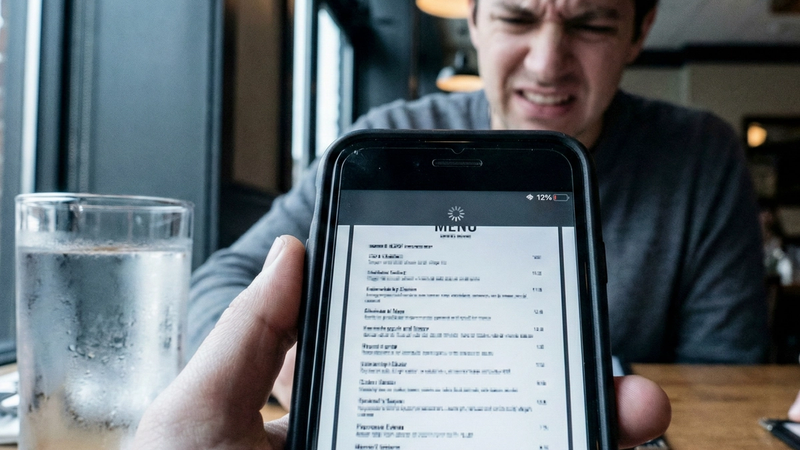 Menu pdf sur smartphone difficile à lire