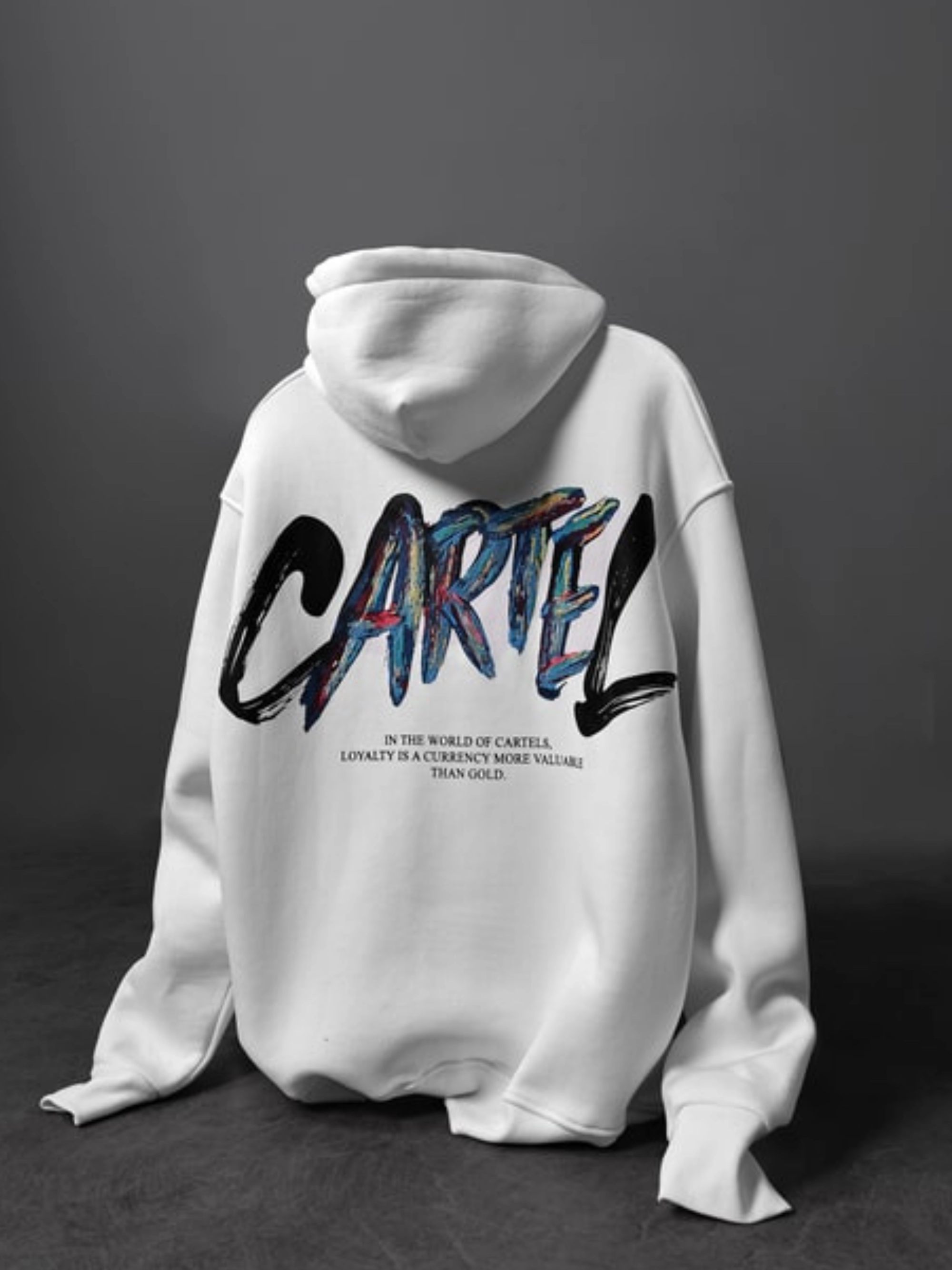 CARTEL PREMIUM OVERSIZED WHITE HOODIE