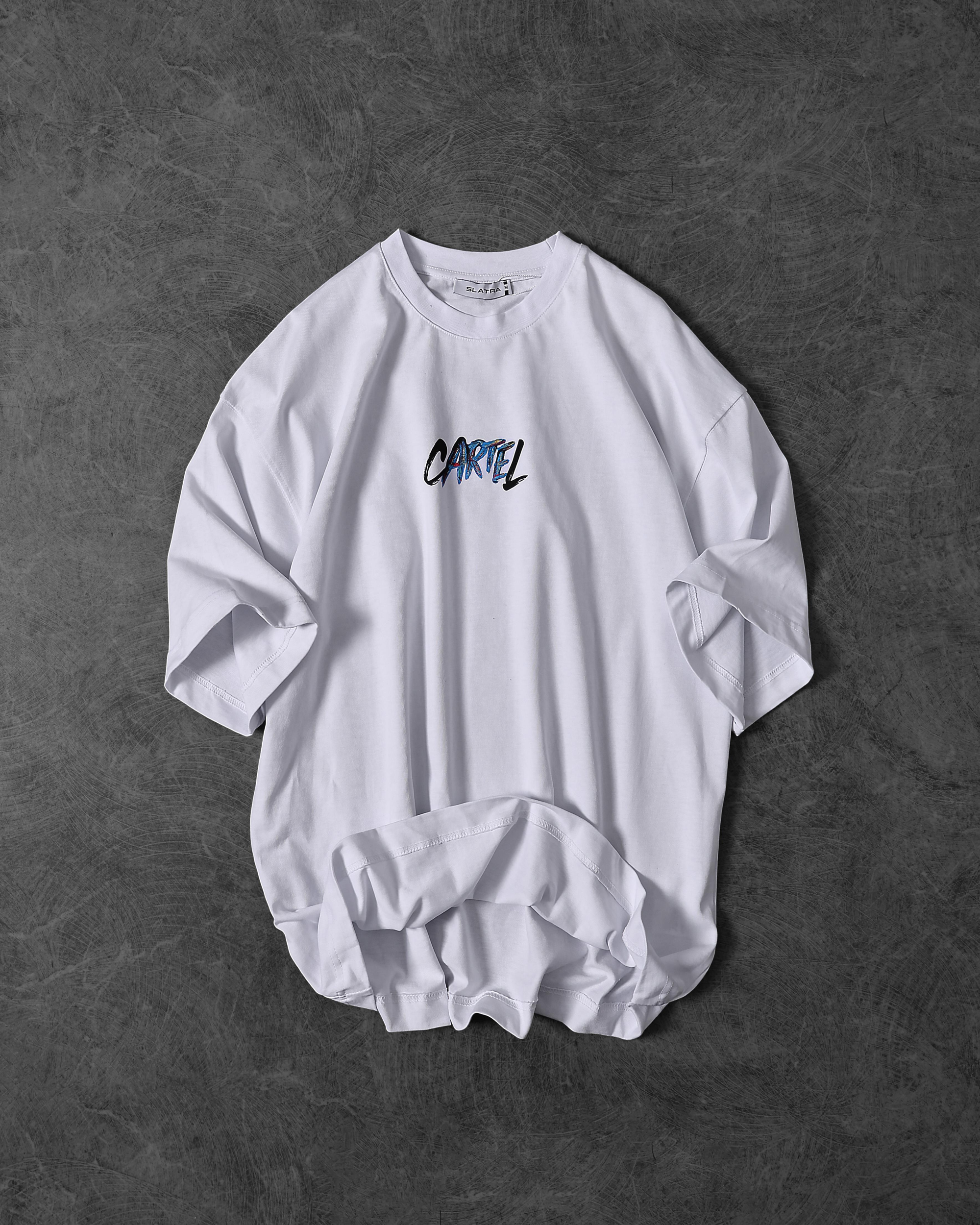 Cartel White Drop Shoulder T-Shirt view 4