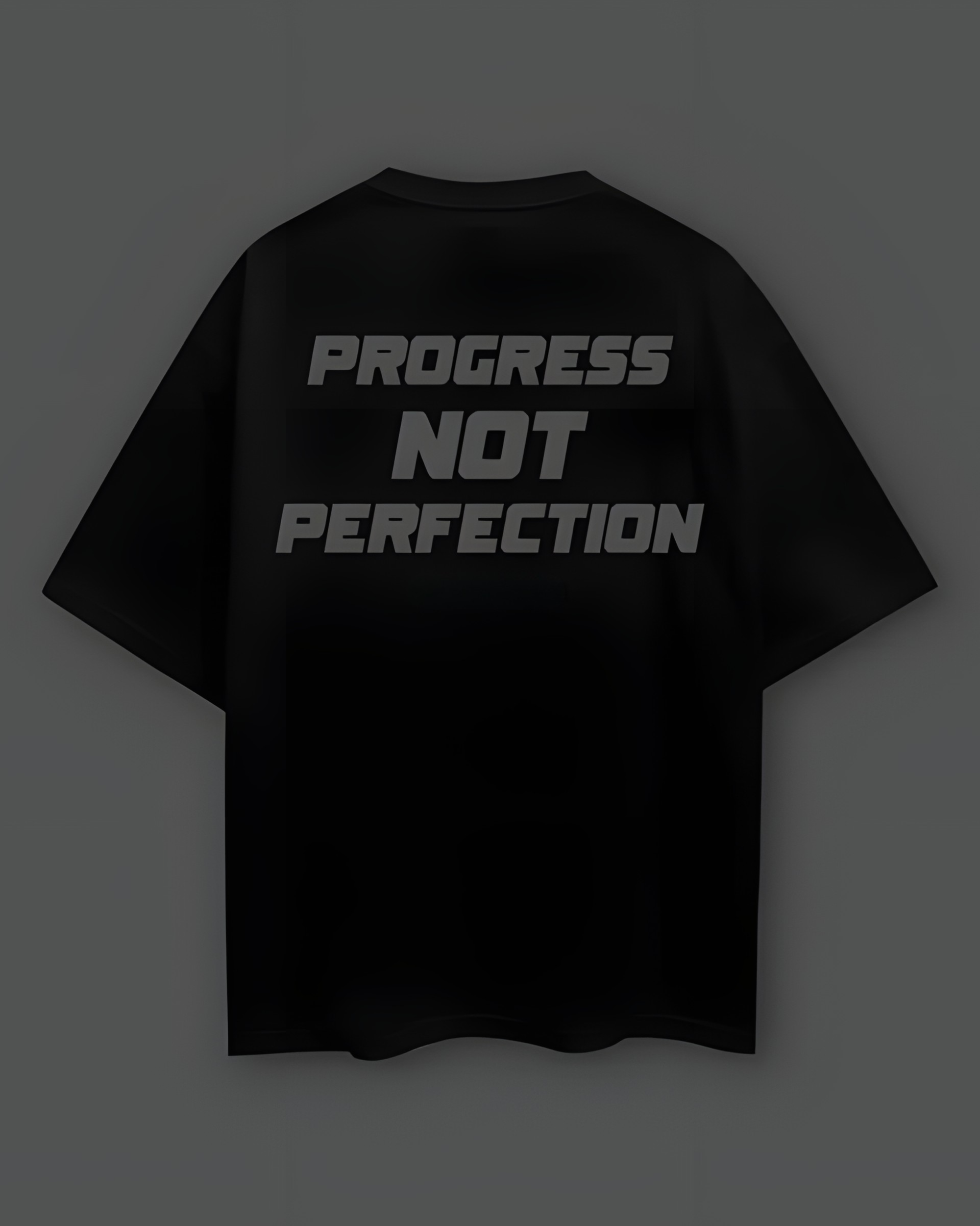 Progress Not Perfection Black Oversized Fit Tshirt view 5