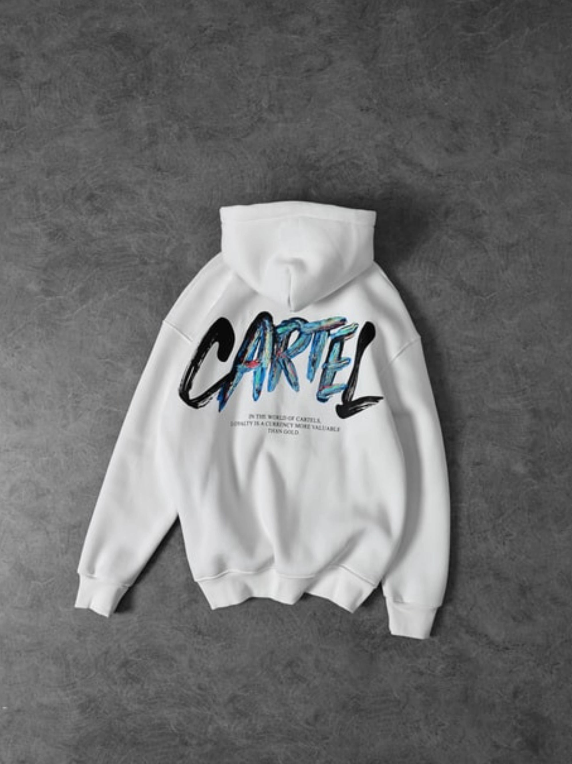 CARTEL PREMIUM OVERSIZED WHITE HOODIE view 3