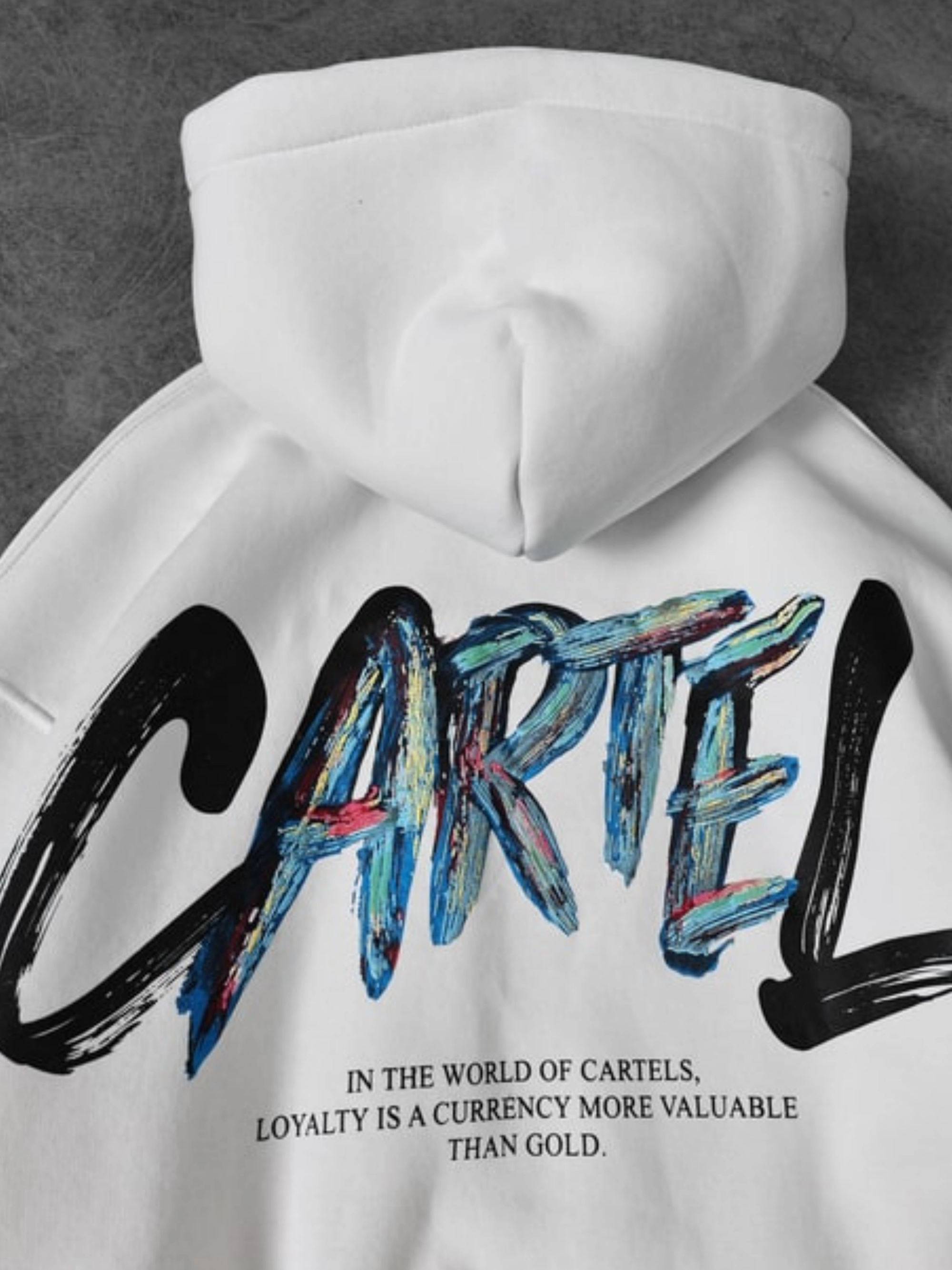 CARTEL PREMIUM OVERSIZED WHITE HOODIE view 5