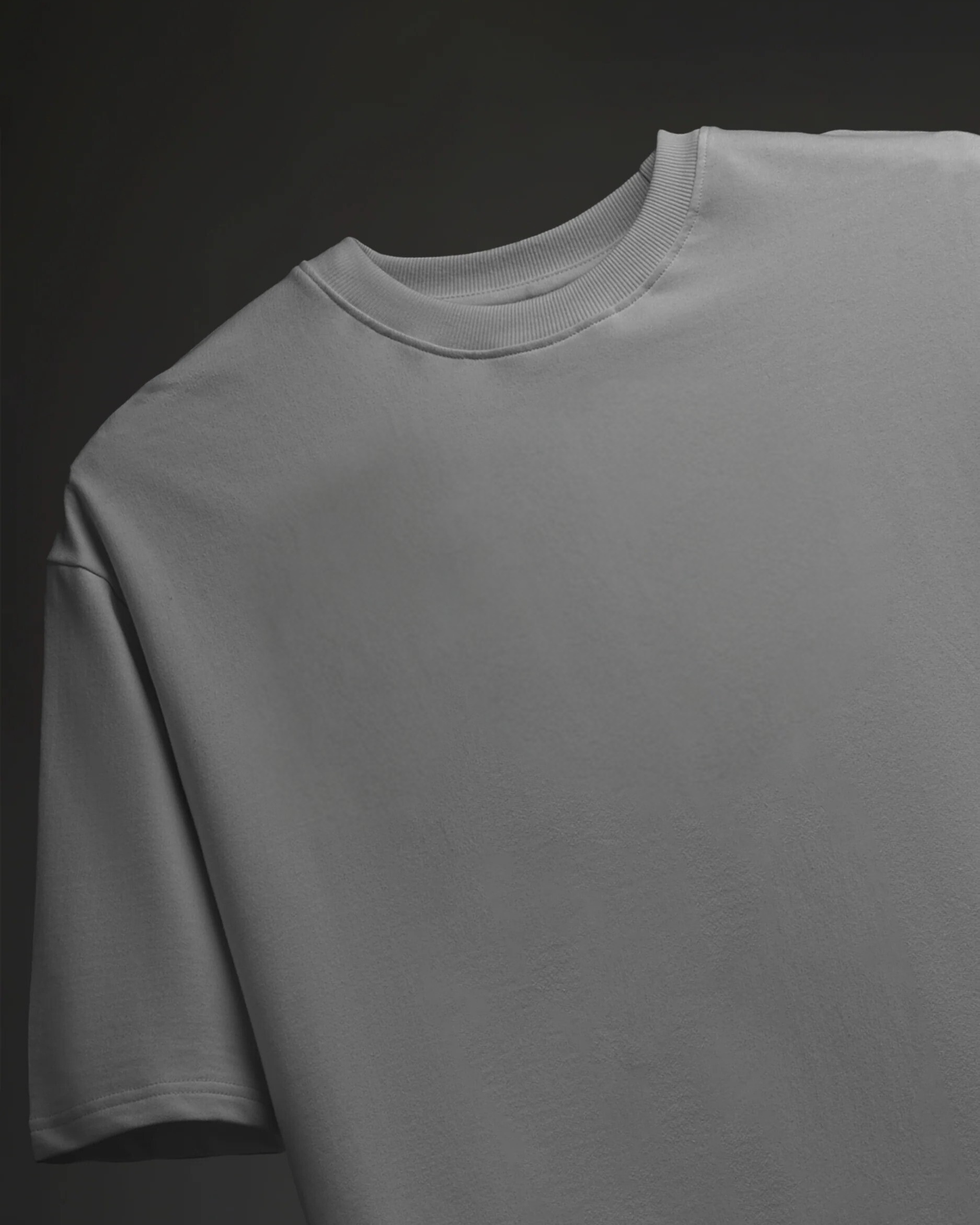 Ribbed Oversized T-Shirt - Gray