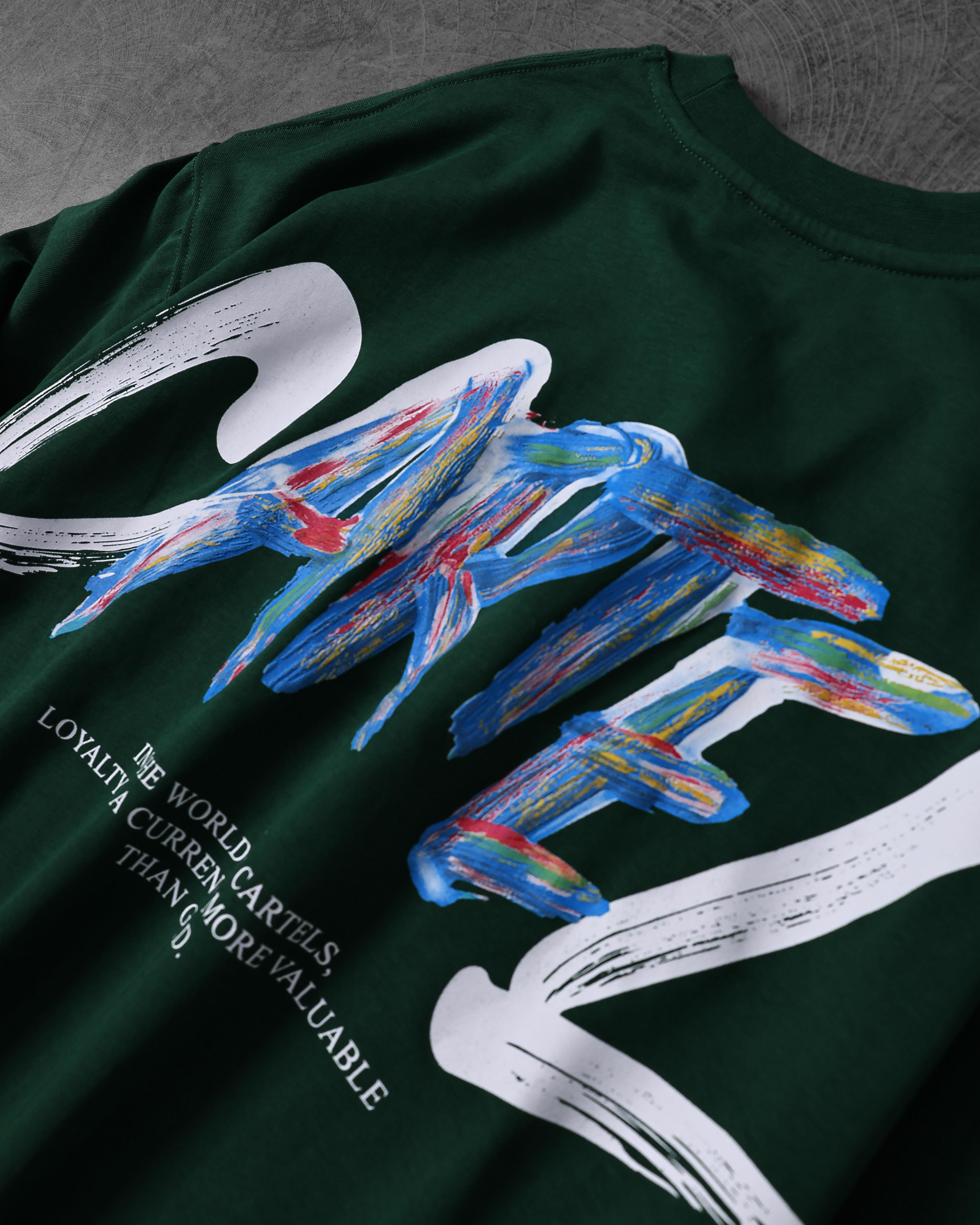 Cartel Forest Green Drop Shoulder T-Shirt view 3