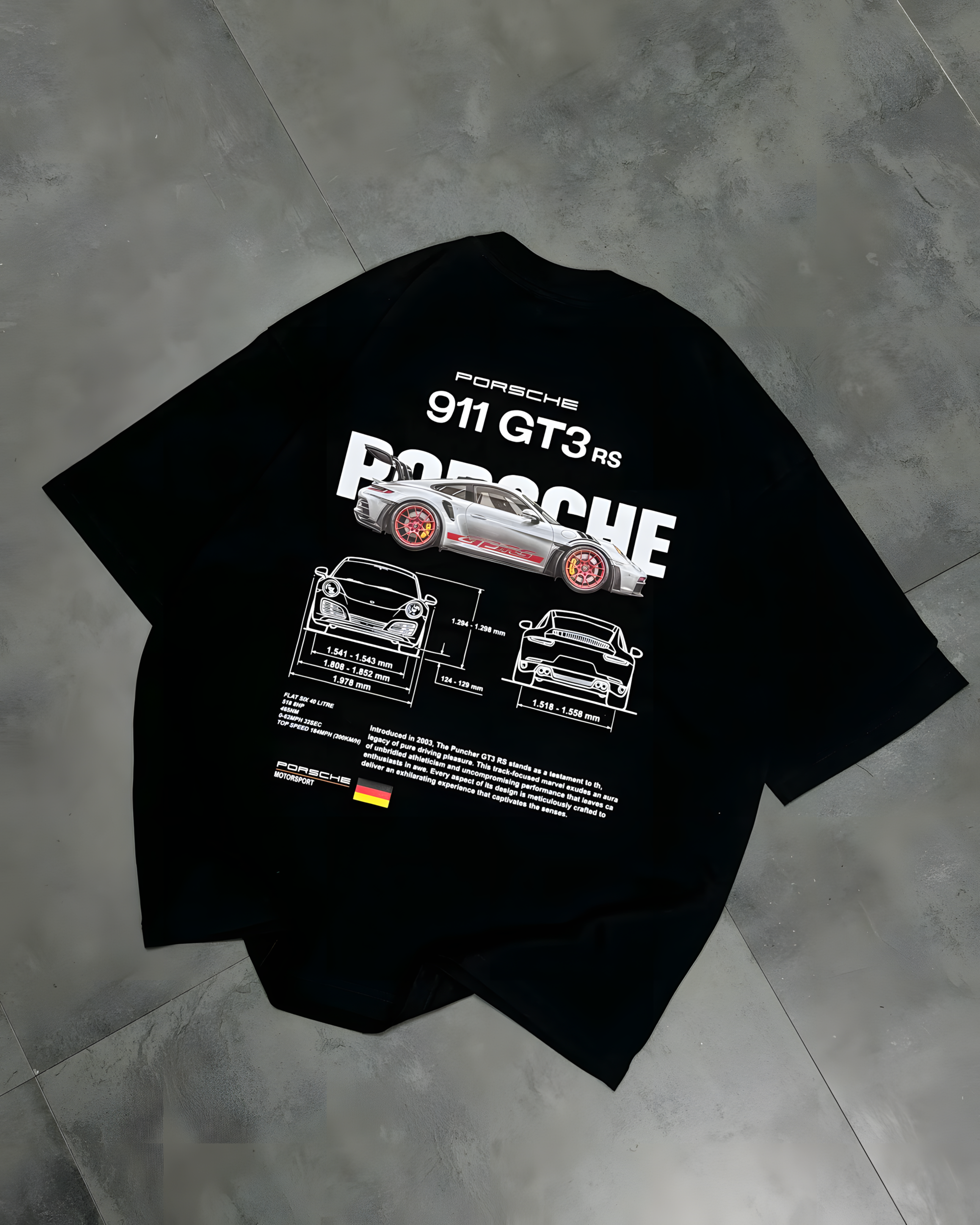 PORSCHE 911GT3RS Oversized T-shirt view 3