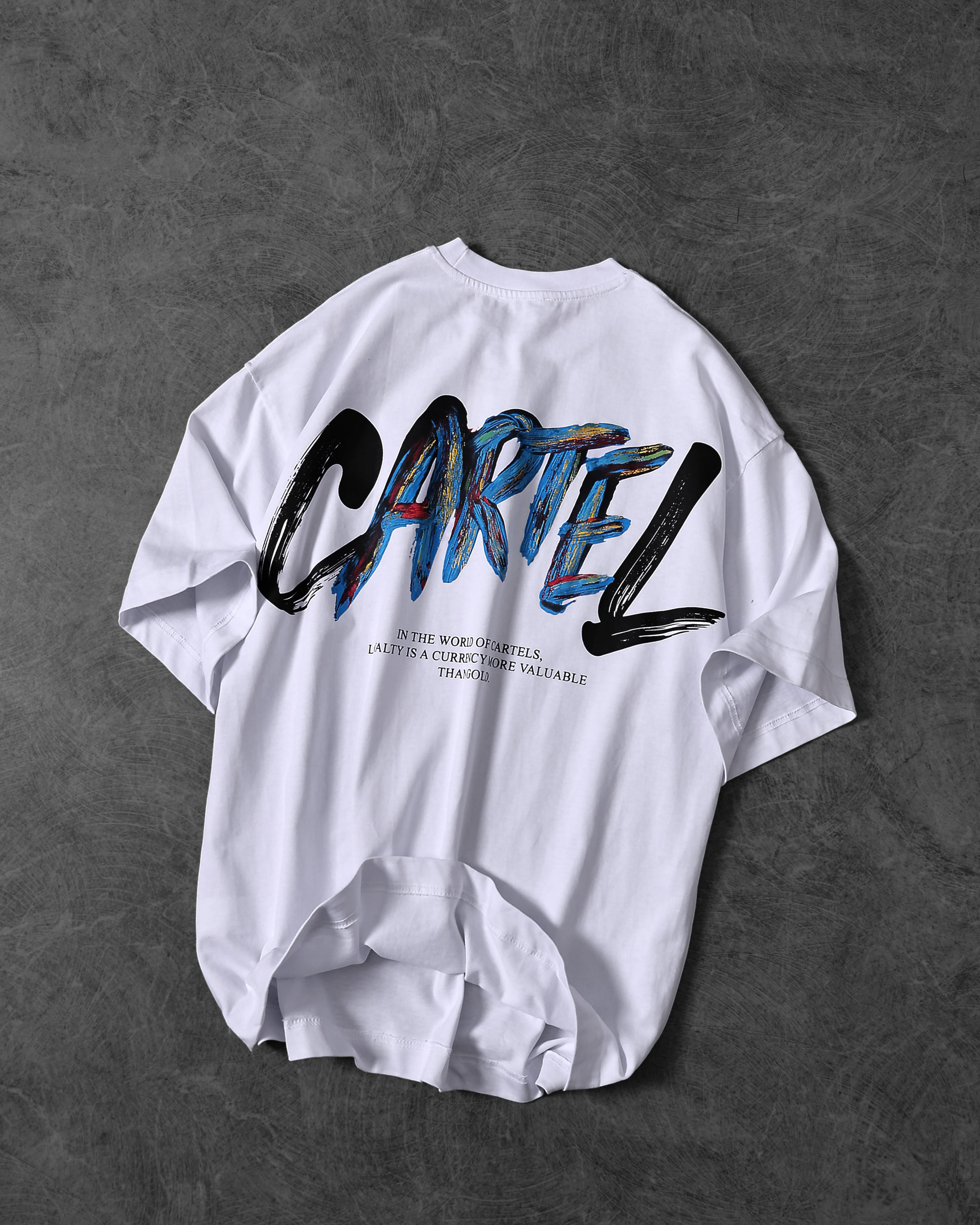 Cartel White Drop Shoulder T-Shirt view 3