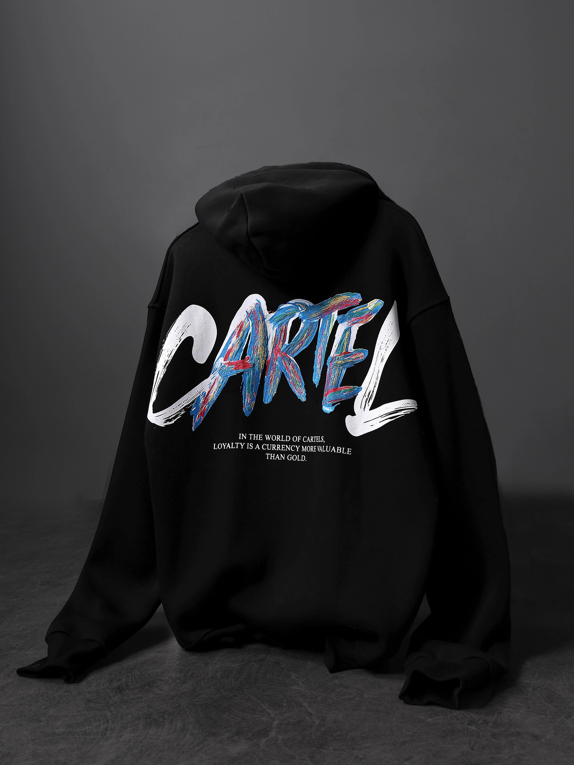 CARTEL PREMIUM OVERSIZED BLACK HOODIE