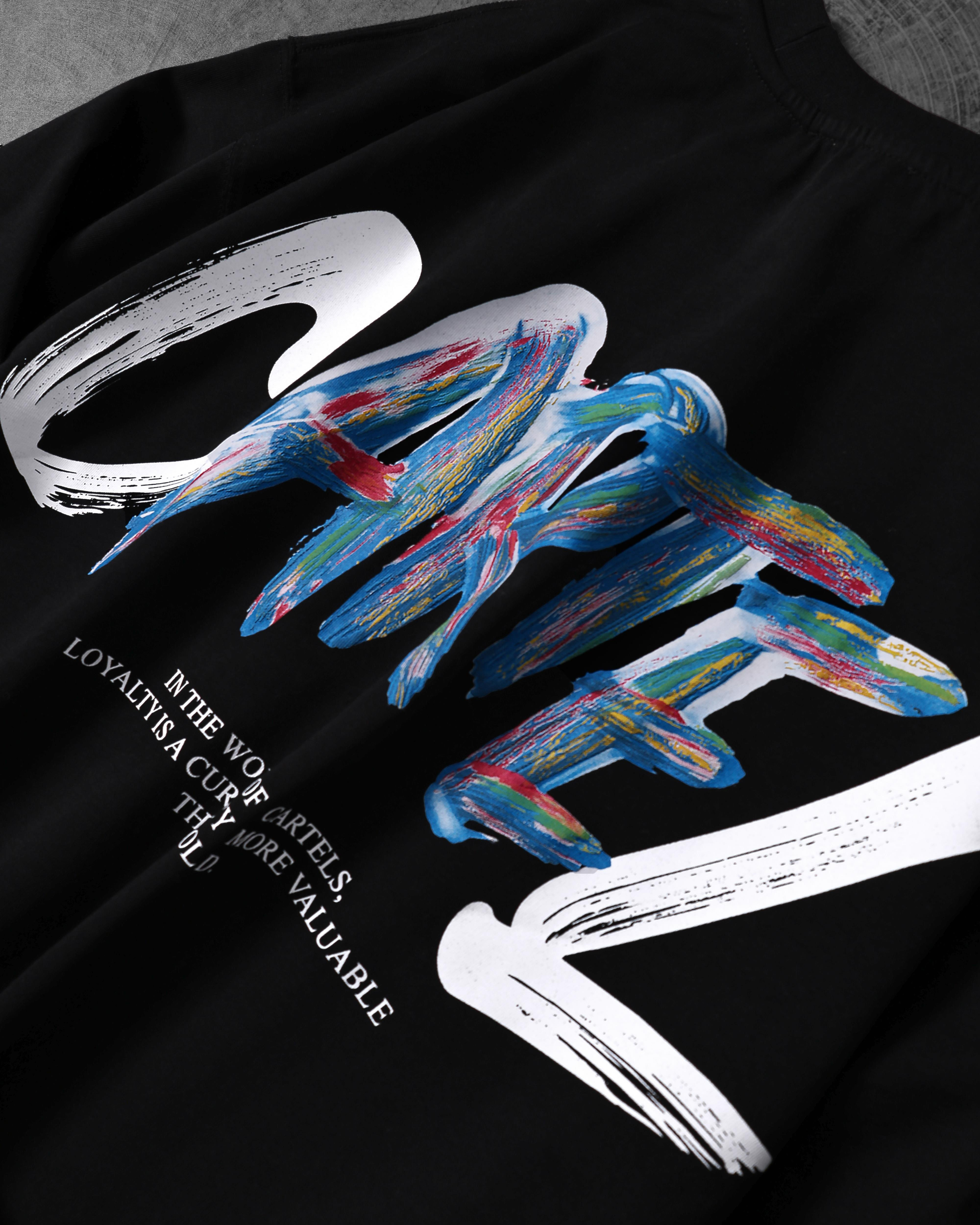 Cartel Black  Drop Shoulder T-Shirt view 4
