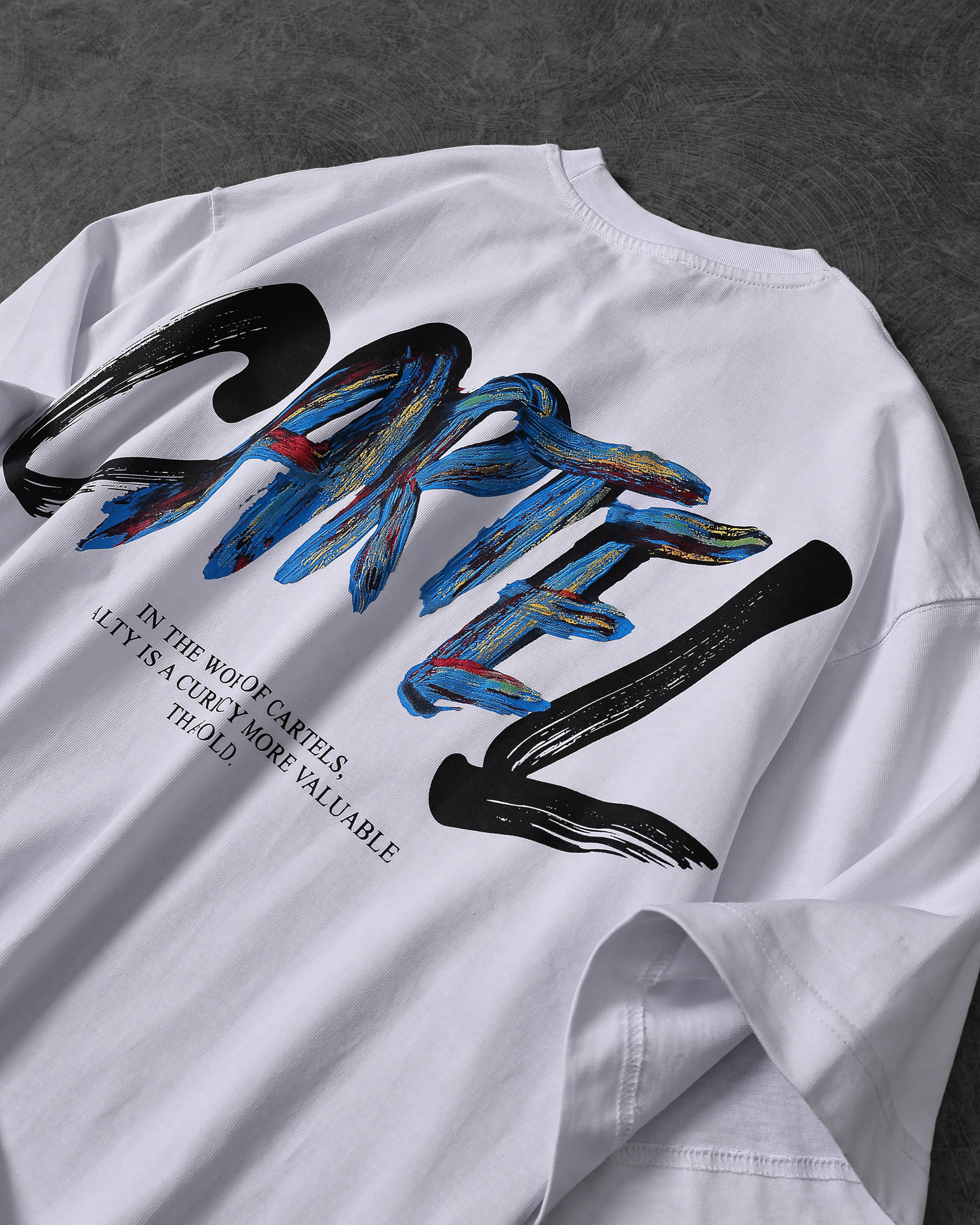 Cartel White Drop Shoulder T-Shirt view 5