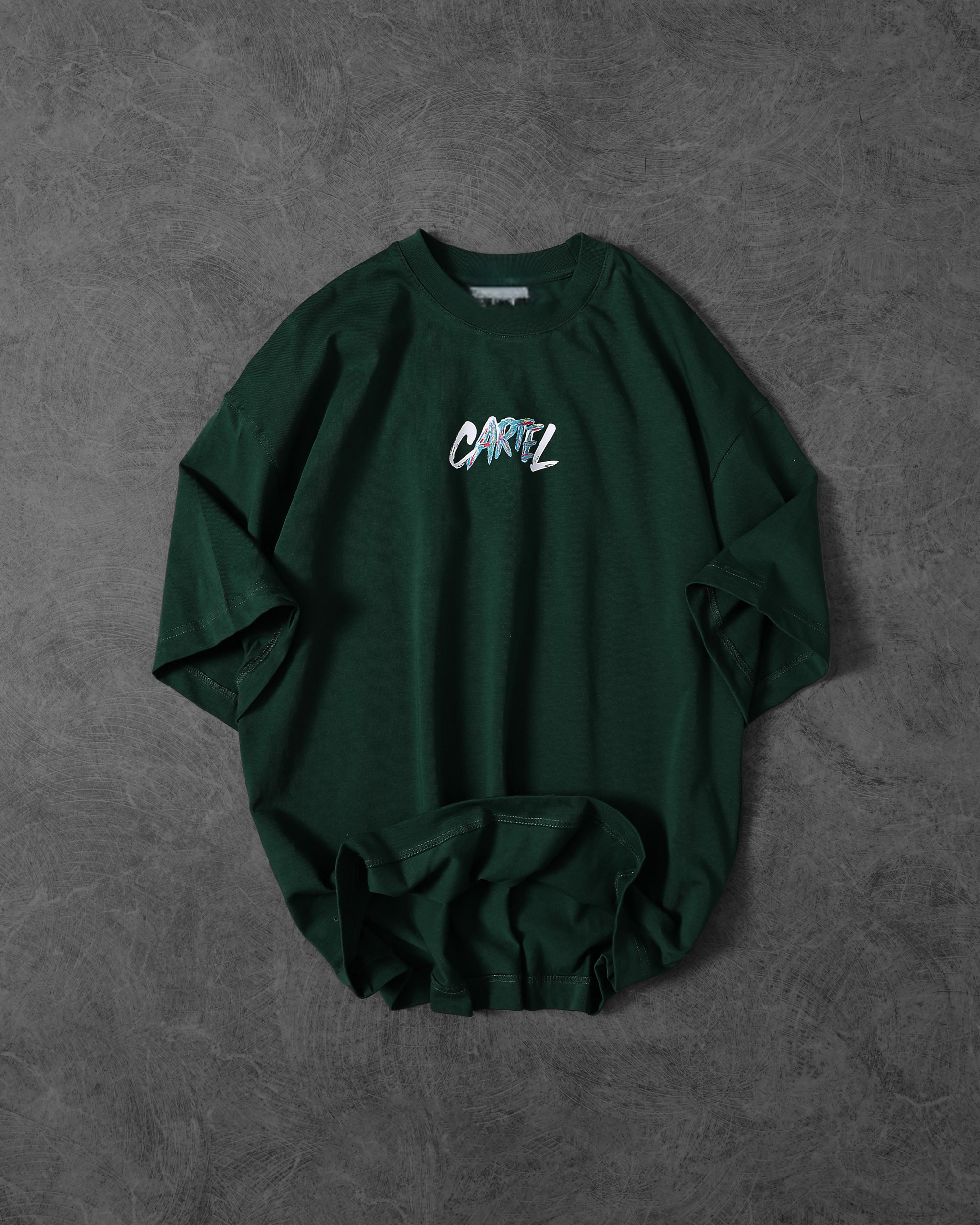 Cartel Forest Green Drop Shoulder T-Shirt view 4