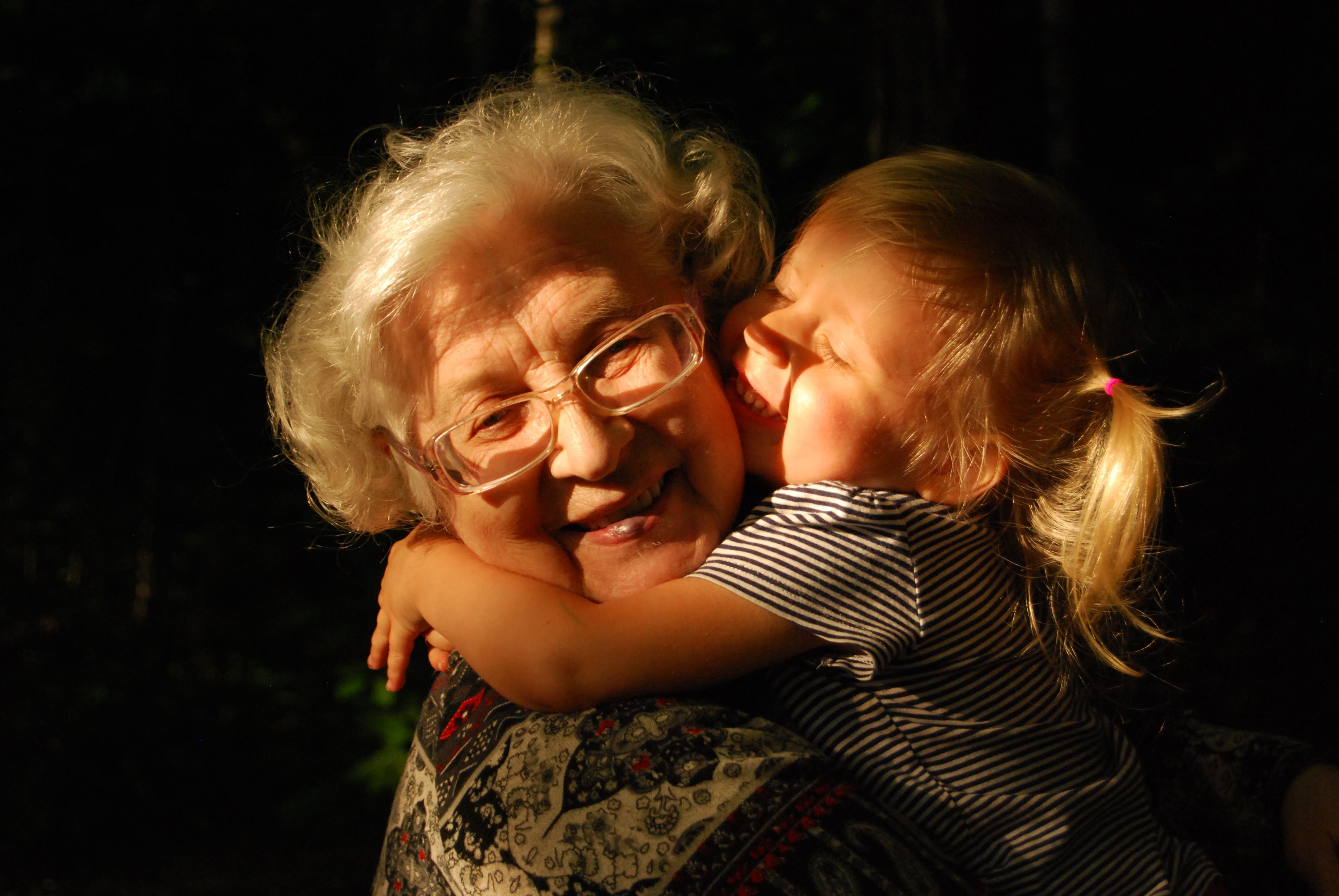 grandmother and young girl