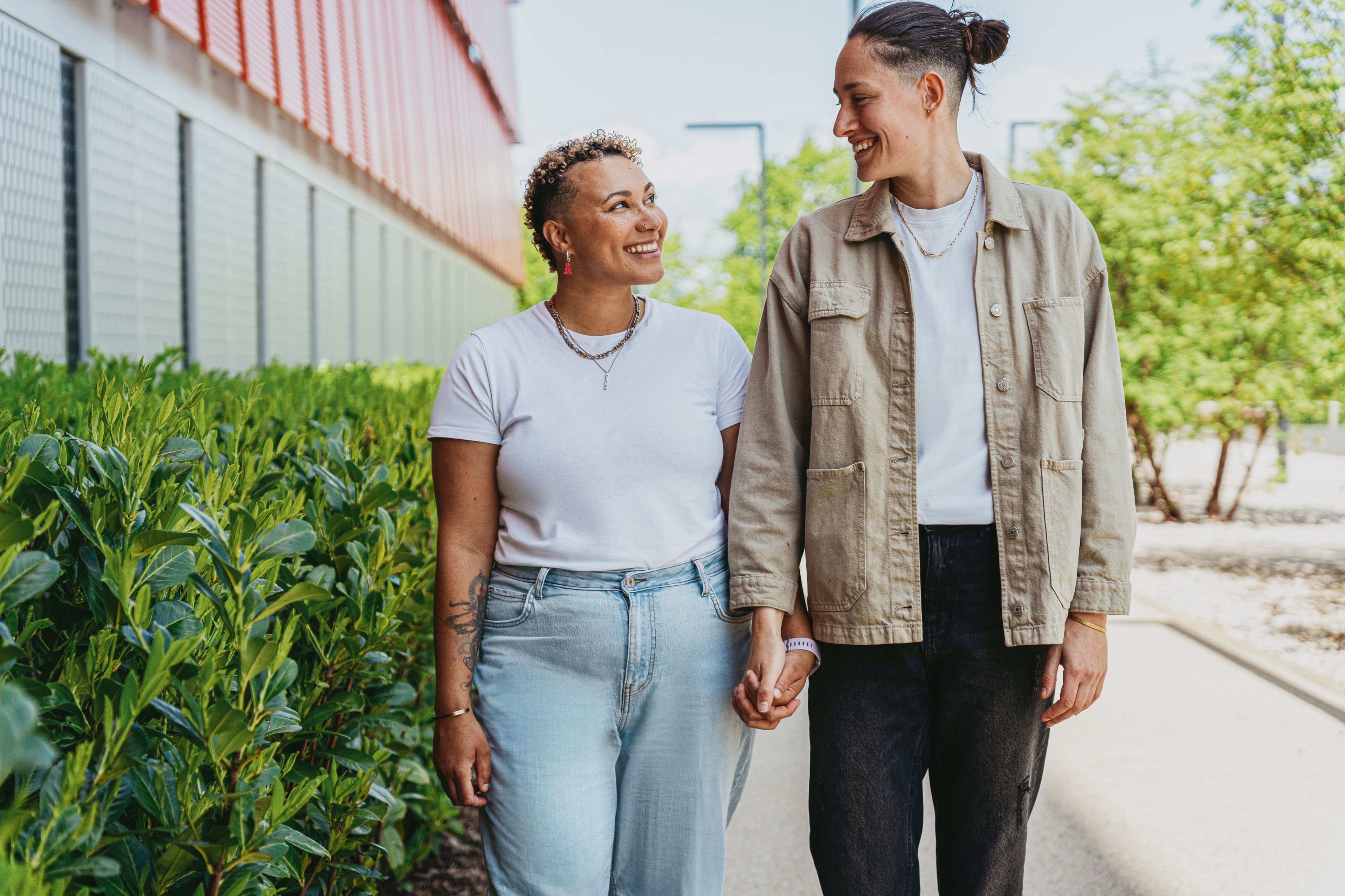 couple holding hands