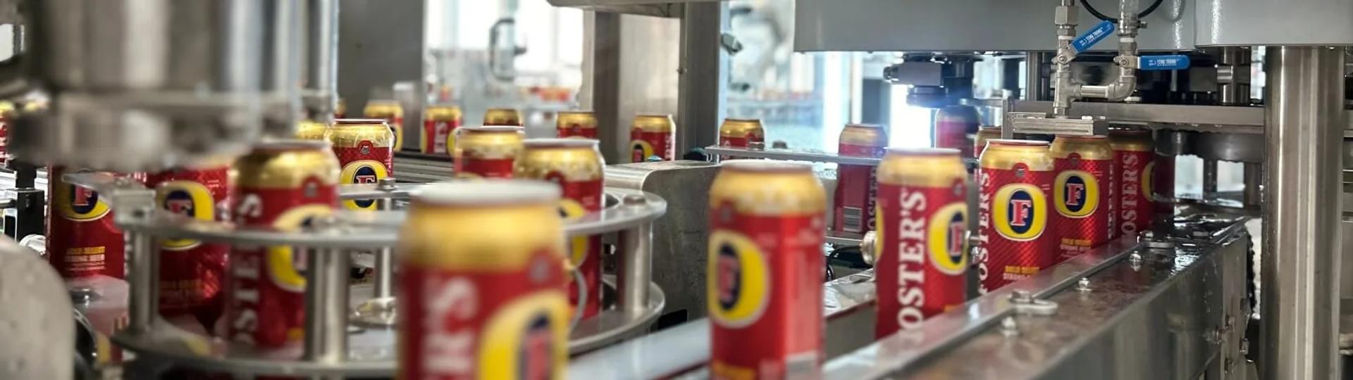 Bierdosen-Abfüll- und Verpackungslinie bei der KALS Group
