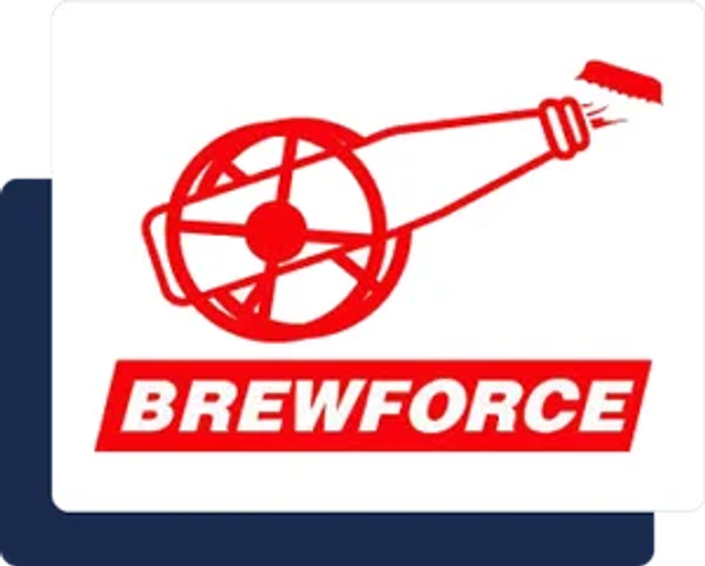 Brewforce logo · beverage brand served by Rapid BevTech