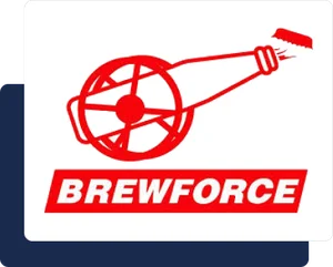 Brewforce logo · beverage brand served by Rapid BevTech