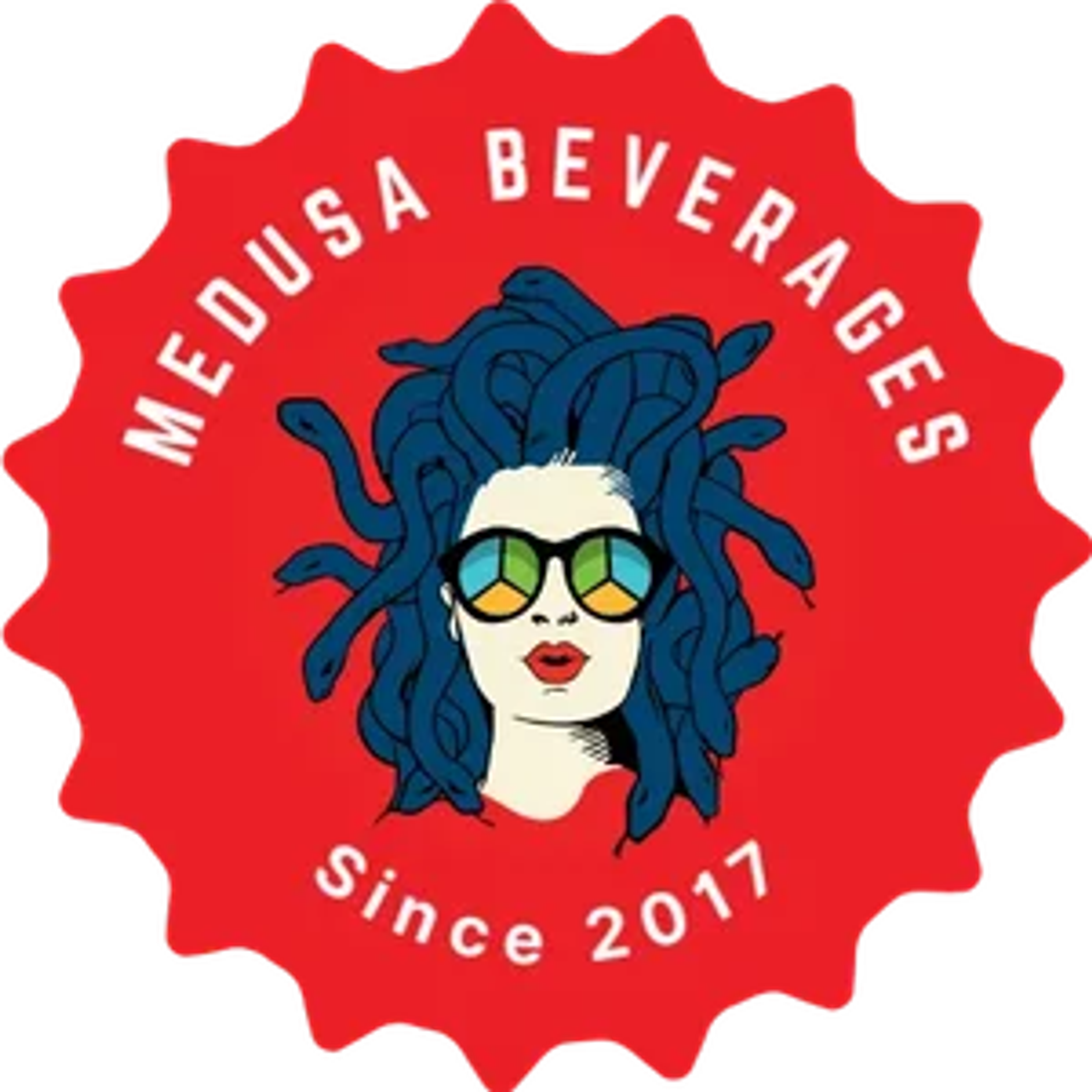 Medusa logo · beverage brand served by Rapid BevTech