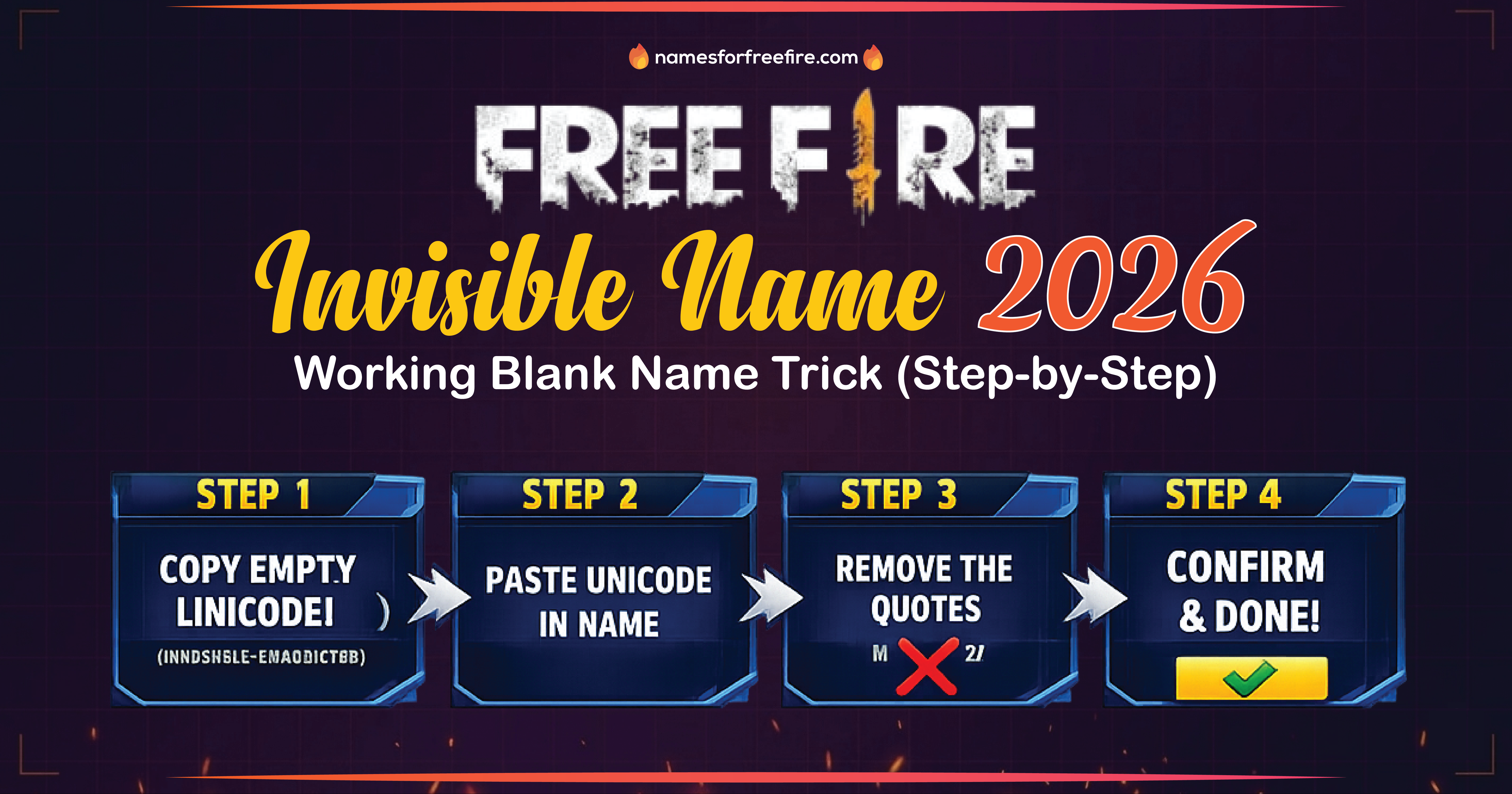 free fire invisible name
