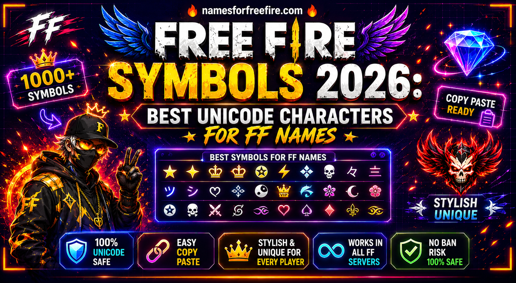 Free Fire Symbols 2026
