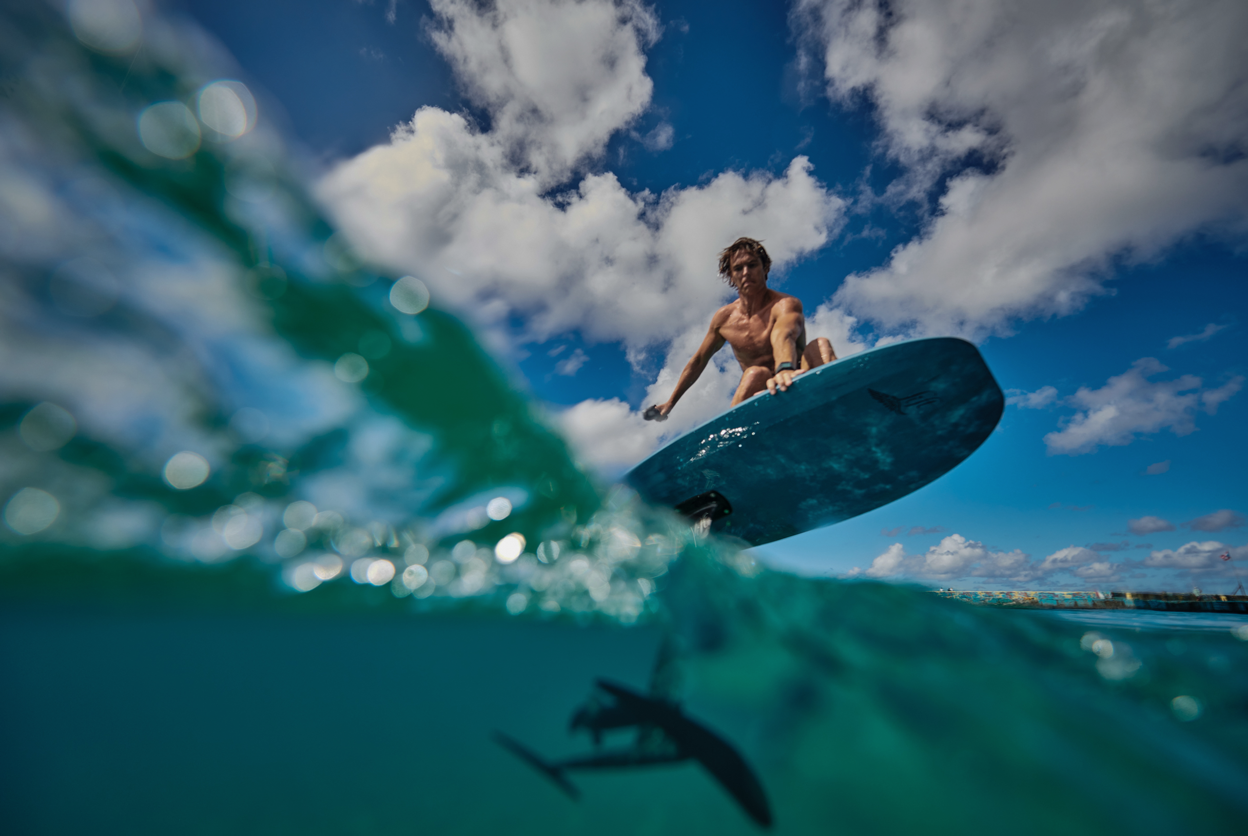 Man on a surfboard