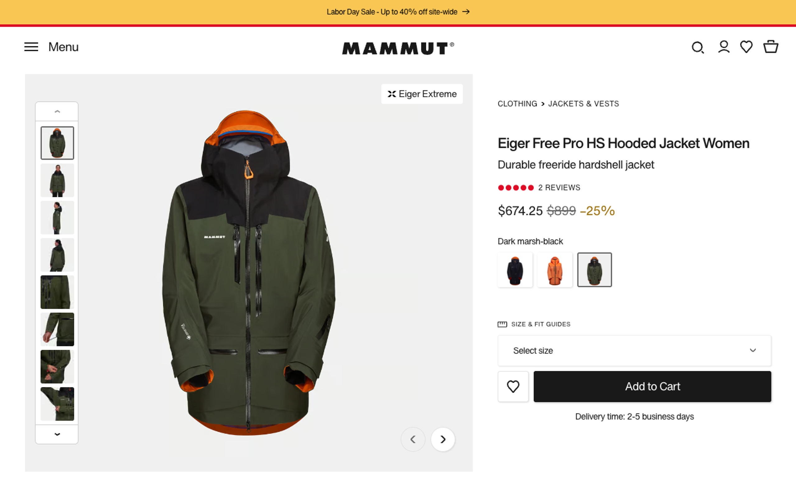 A screenshot of Mammut's new website showcasing its modern design and user-friendly interface.