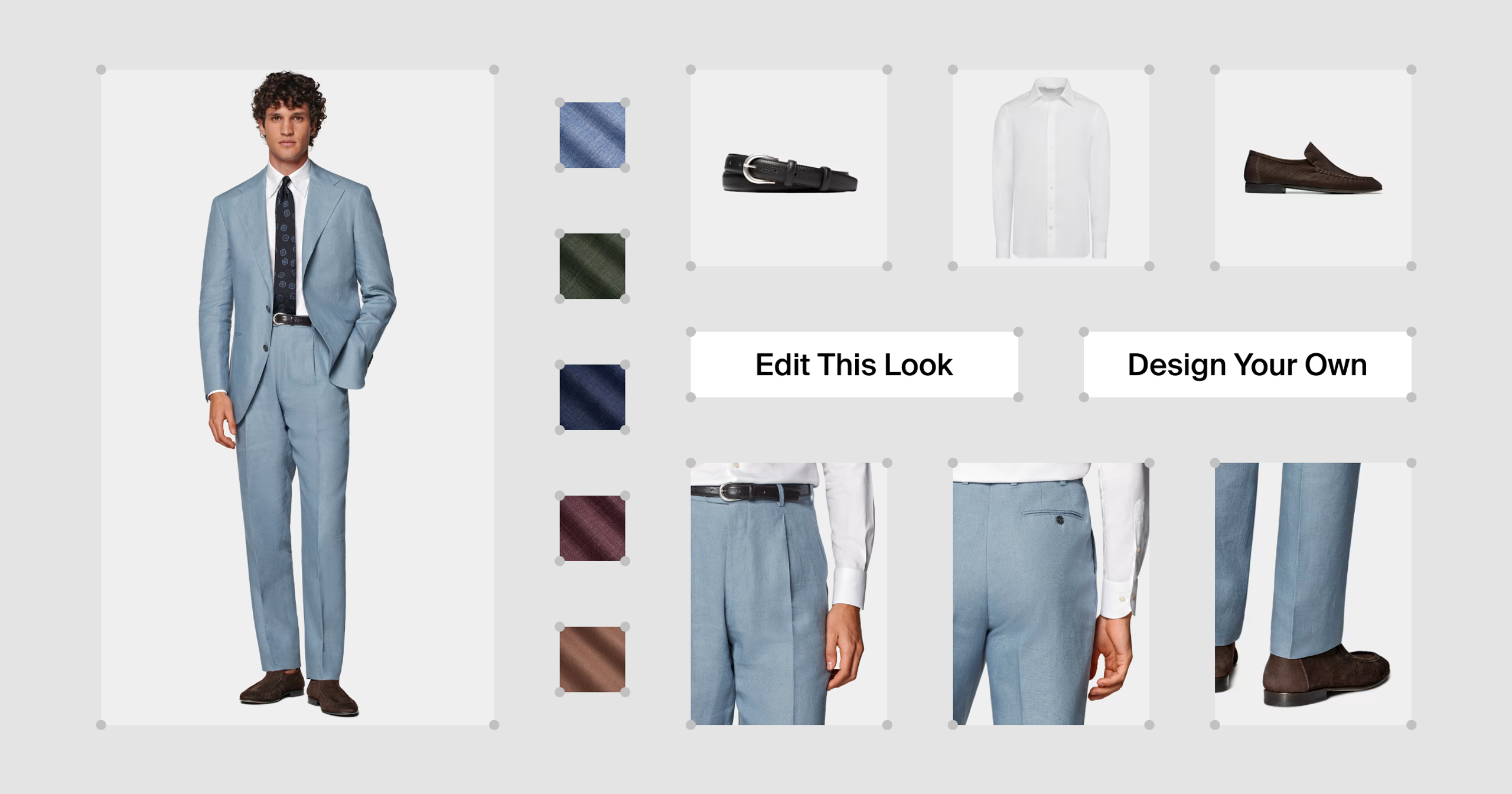 An image with product configurator interface elements.