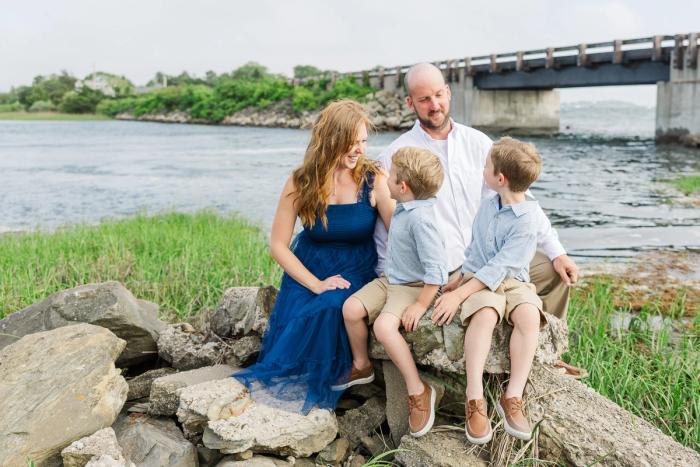 Hetu family beach summer portrait session at Seapowet and Fogland in Tiverton, RI — Lorie-Lyn Photography