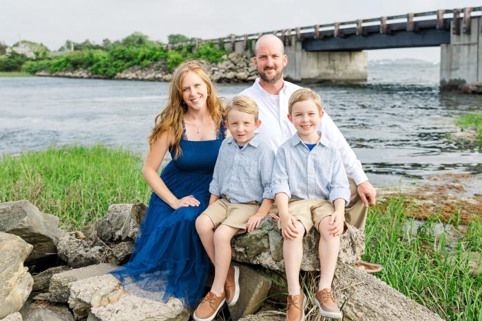 Hetu family beach summer portrait session at Seapowet and Fogland in Tiverton, RI — Lorie-Lyn Photography