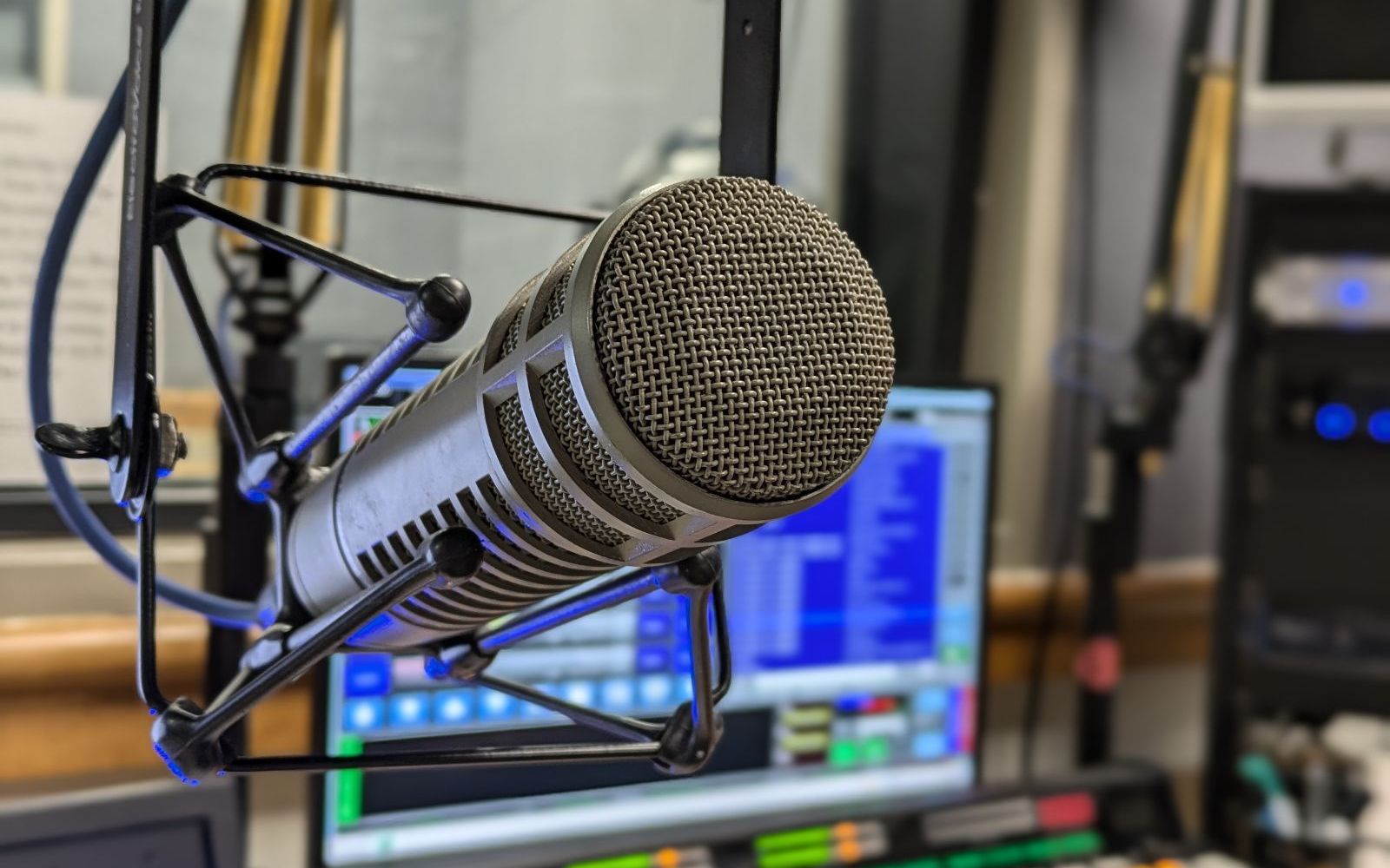 Microphone in a radio studio