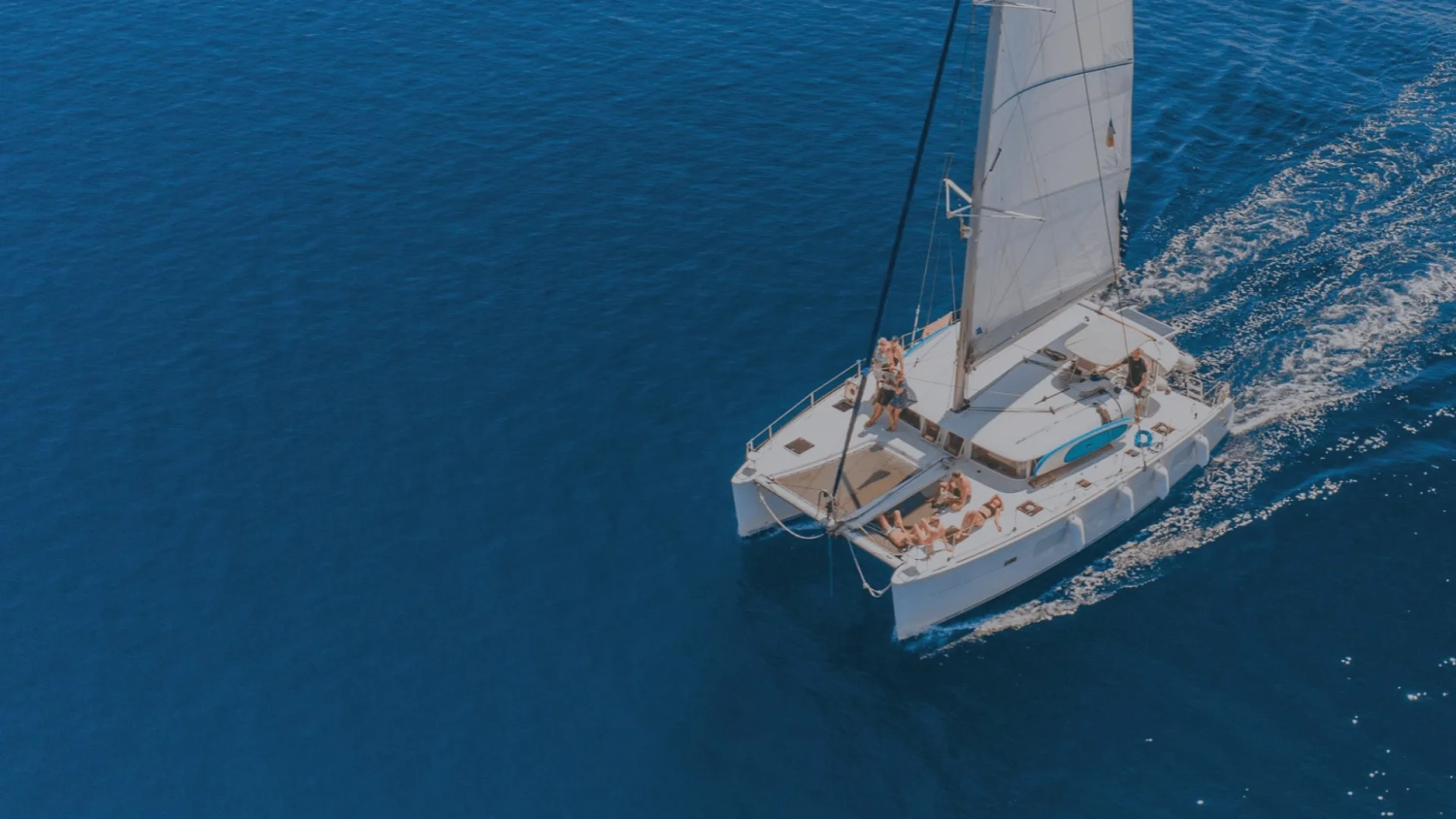 Yacht anchored in the Cyclades Islands in Greece