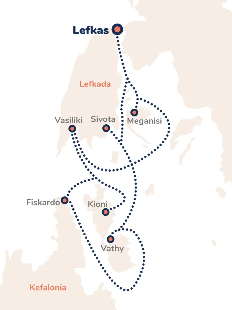 Greece Lefkada Explorer Route Map