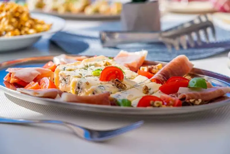 Picture of a traditional Croatian meat and cheese platter