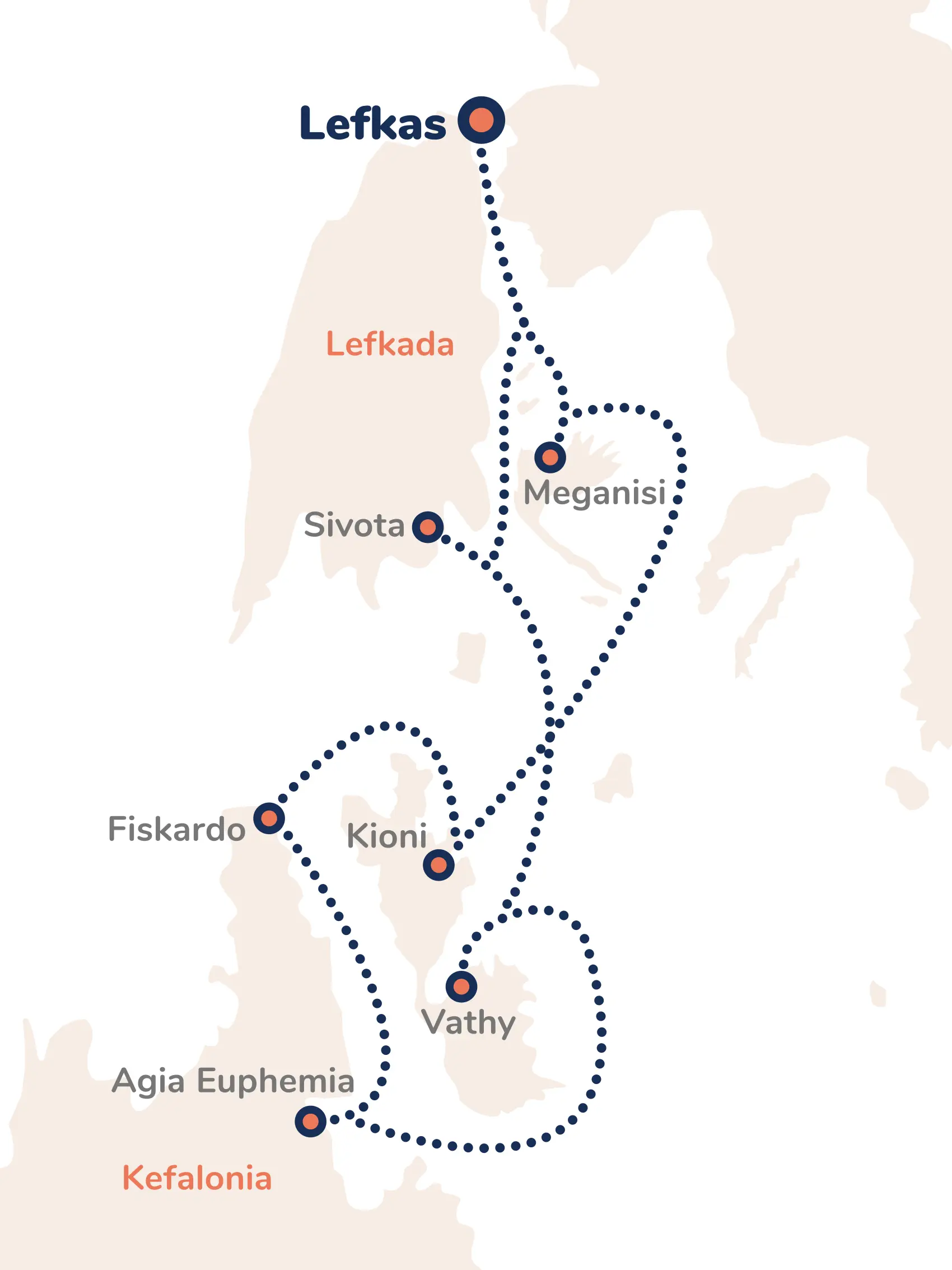 Greece Lefkada Explorer Route Map