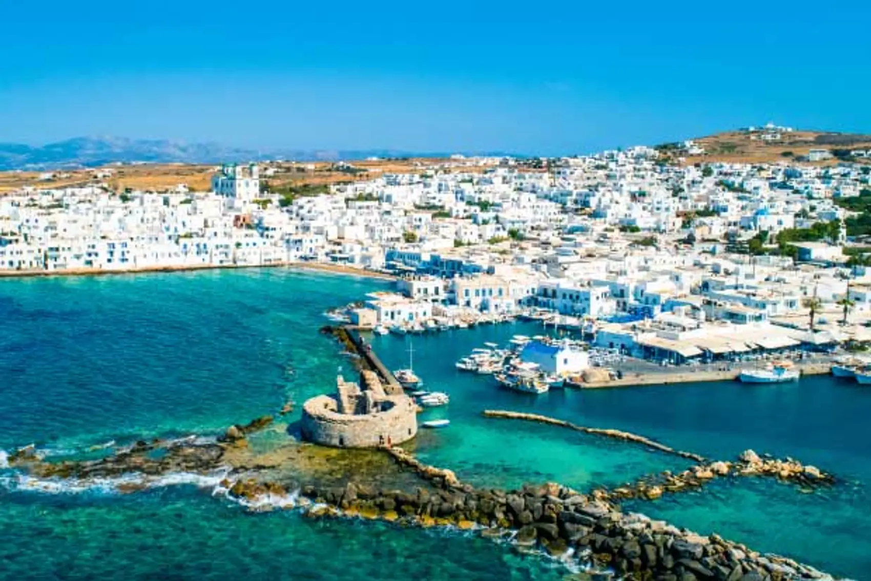 Naoussa town in Greek Cyclades Islands