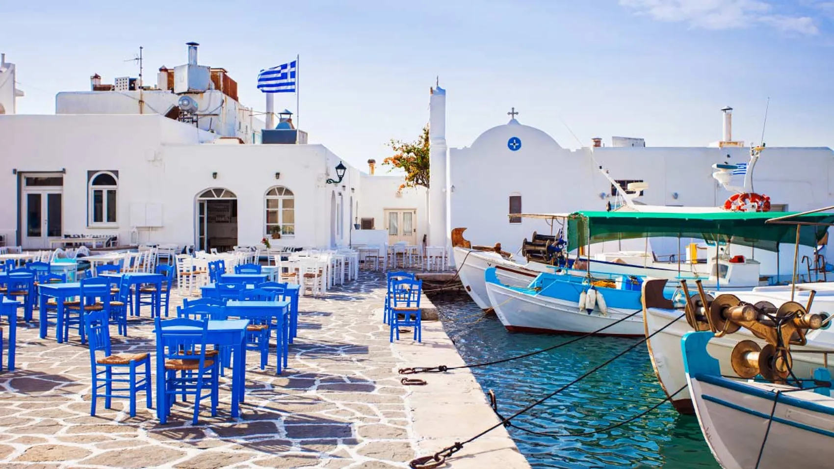 Outdoor restaurant in Paros